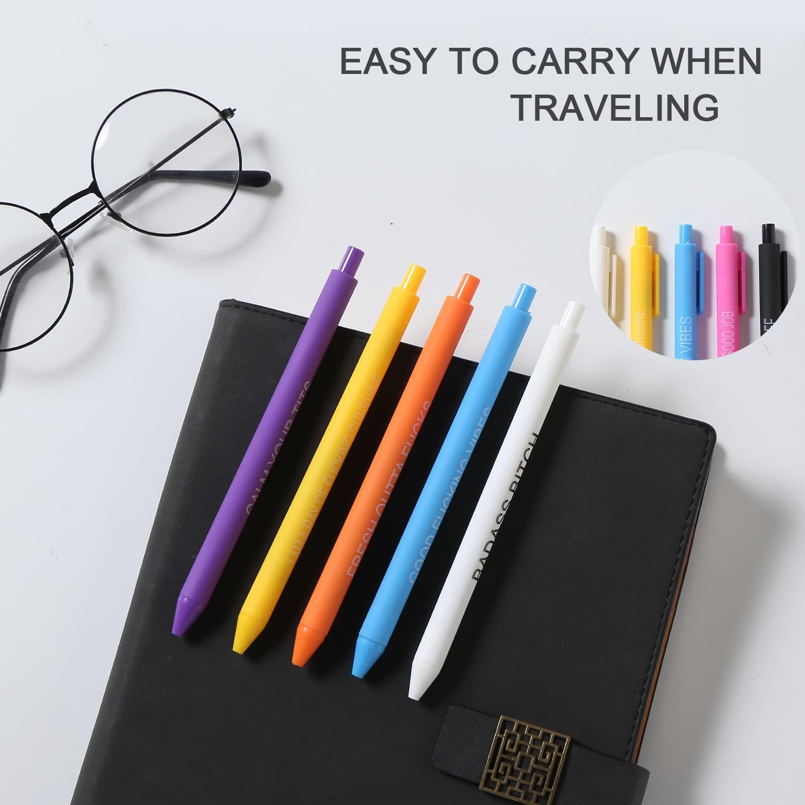 11PCS Funny Ballpoint Pens for Adults - Novelty Sarcastic Office Pens with Swear Words & Snarky Sayings - Perfect for Gag Gifts, White Elephant, Office Pranks & Stress Relief