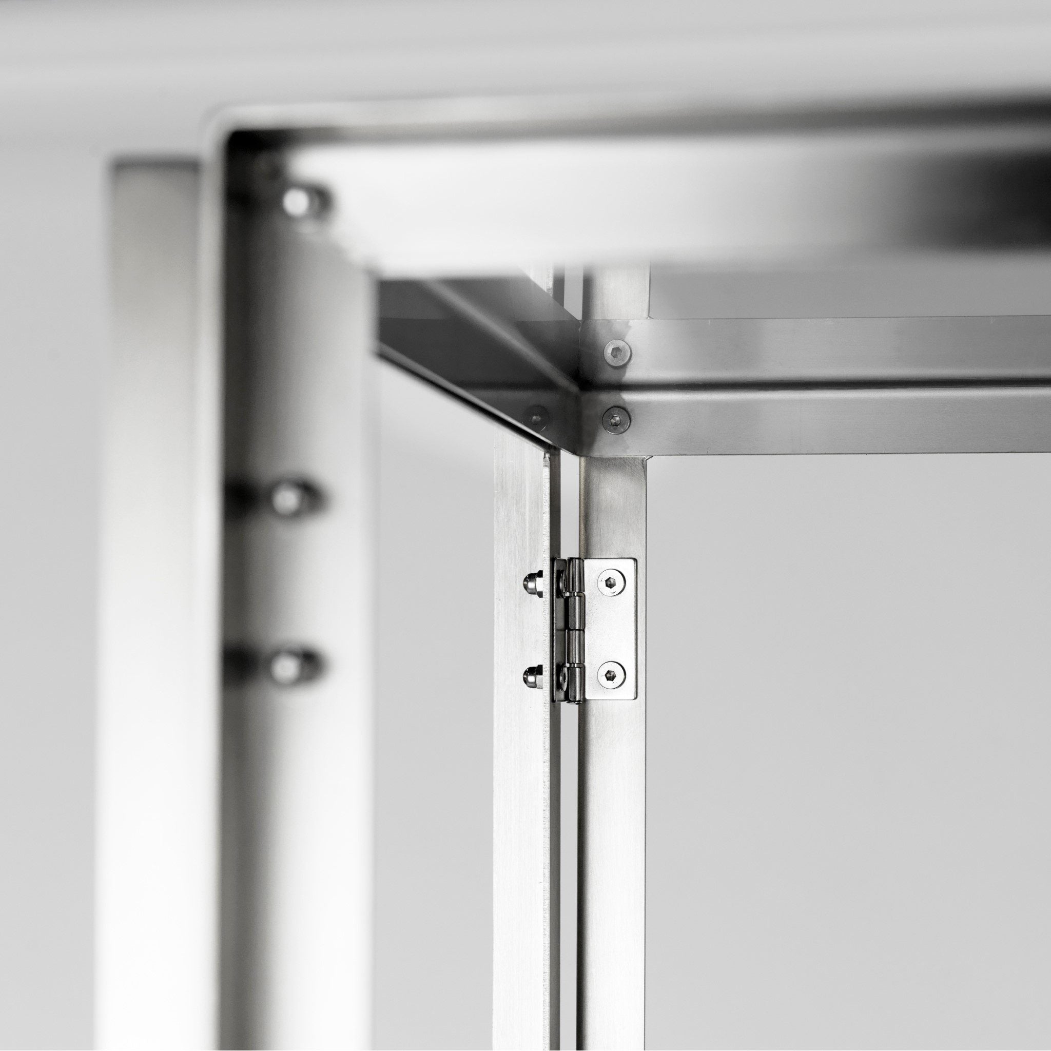 Foldable Side Table by KRISTINA DAM STUDIO - Stainless Steel Modern End Table for Living Room, Bedroom & Outdoor Use