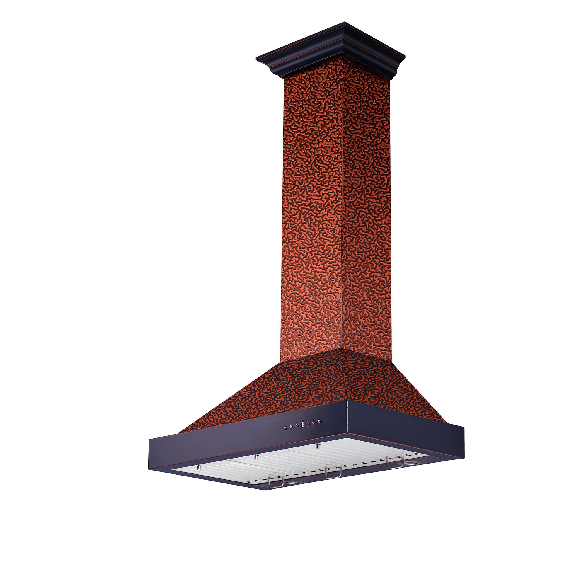 ZLINE Designer Series Wall Mount Range Hood - Embossed Copper Finish, 30/36 Inch Size Options (KB2 EBXXX) | Professional Kitchen Ventilation for Modern Homes