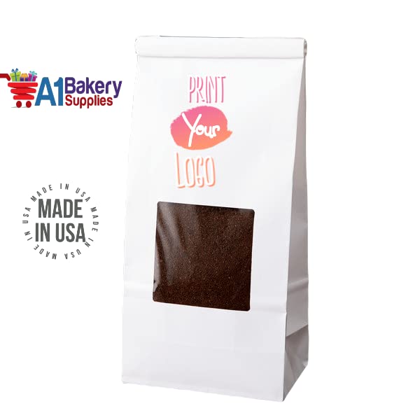 Premium 1/2 LB White Paper Bakery Bags with Square Window & Tin Tie Lock - 25 Pack for Cookies, Coffee, Pastries & Baked Goods - Ideal for Home Bakeries, Cafes & Gift Packaging