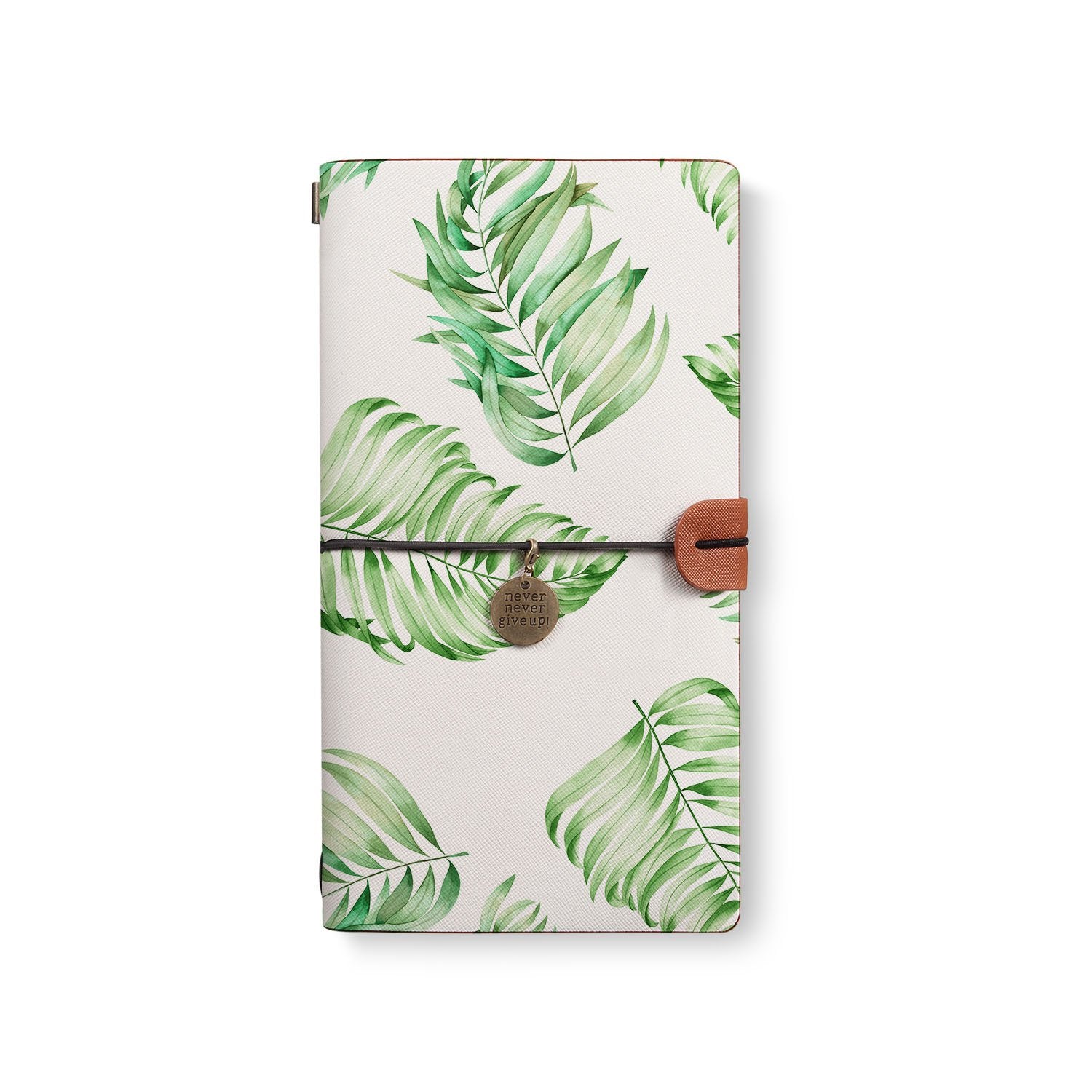 Premium Green Leaves Traveler's Notebook - Refillable Leather Journal for Writing, Sketching & Note Taking - Perfect for Travel, Work & Daily Use