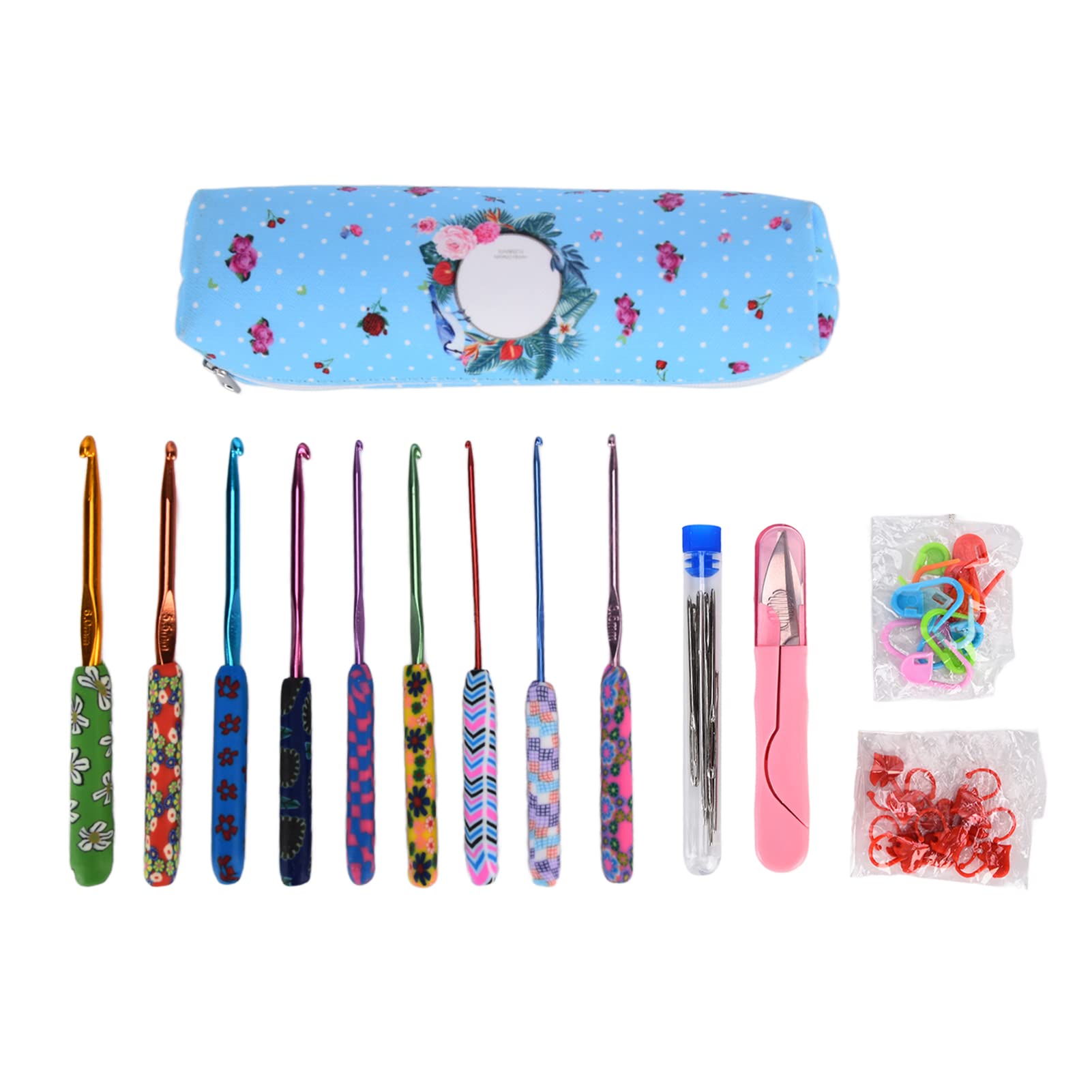 Colorful Ergonomic Crochet Hook Set with Comfortable Handle - Aluminum Crochet Hooks for Arthritis, Stress Relief & Easy Crocheting - Perfect Gift for Mothers, Girls & Craft Lovers (Ideal for DIY Projects, Knitting Therapy & Relaxation)