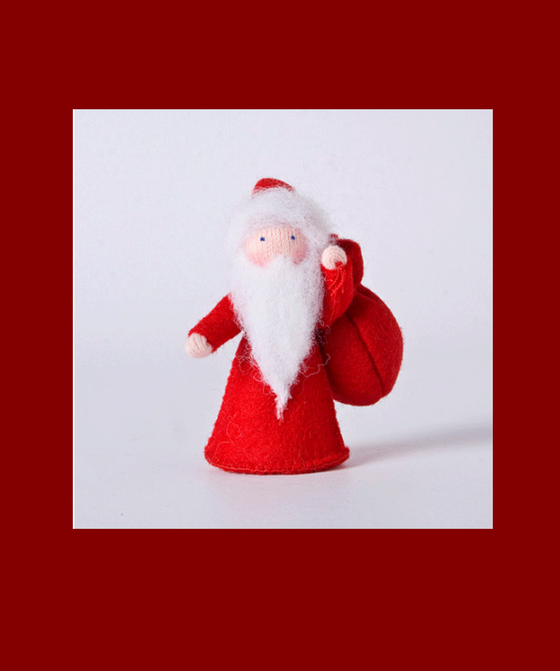 Handmade Father Christmas Waldorf Doll - Natural Cotton & Wool Holiday Gift for Kids | Perfect for Christmas Decorations, Stocking Stuffers & Waldorf Education