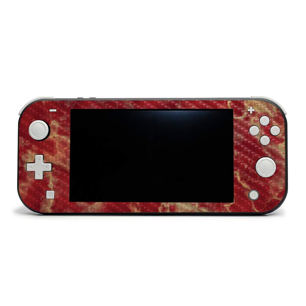 Premium Carbon Fiber Skin for Nintendo Switch Lite - Crimson Marble Design | Protective & Durable Gaming Accessory | Easy to Apply & Remove | Made in USA | Perfect for Travel, Gaming Sessions & Personalization