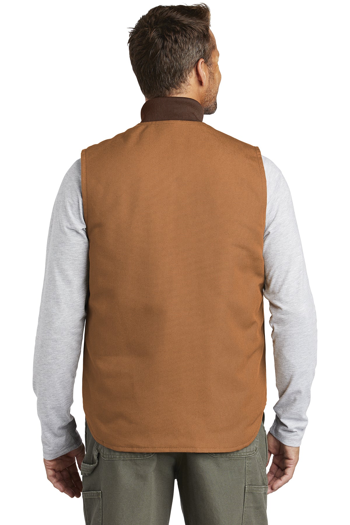 Carhartt Duck Customized Work Vest in Brown - Durable & Comfortable for Outdoor Jobs, Hunting, and Construction Work