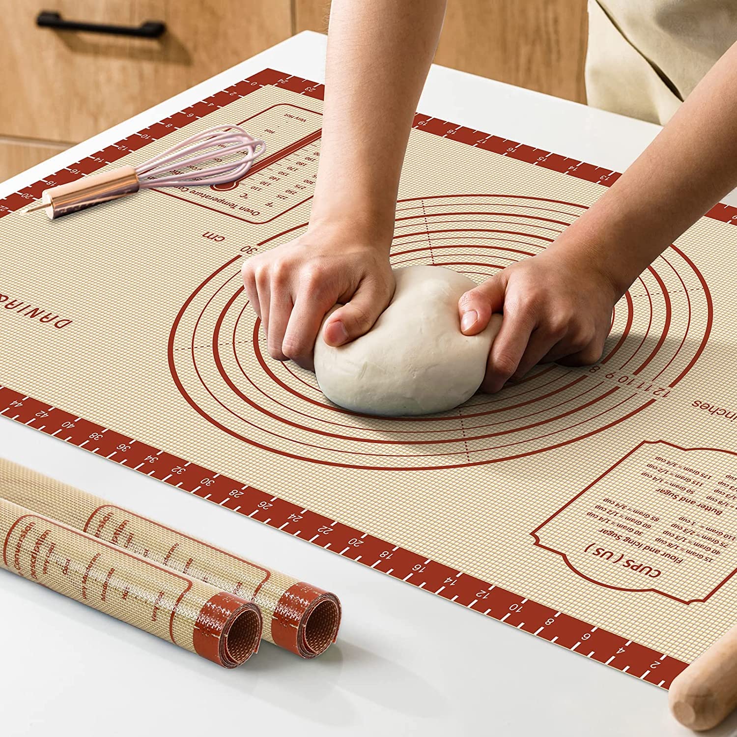26x16 Inch Extra Thick Non-Slip Silicone Baking Mat with Measurement Marks - Reusable Cookie Sheet for Baking Bread, Pastry & Cookies | Perfect for Oven, Countertop & Kitchen Prep