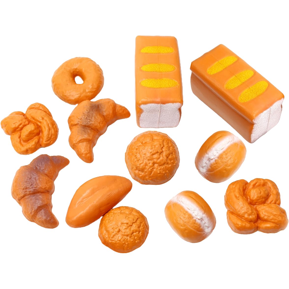PowerTRC 12-Piece Life-Size Fake Bread Play Set - Realistic Pretend Bakery & Kitchen Toy for Kids - Perfect for Role Play, Home Decor & Gift for Toddlers, Boys & Girls (Ideal for Play Kitchen, Birthday Parties & Educational Fun)