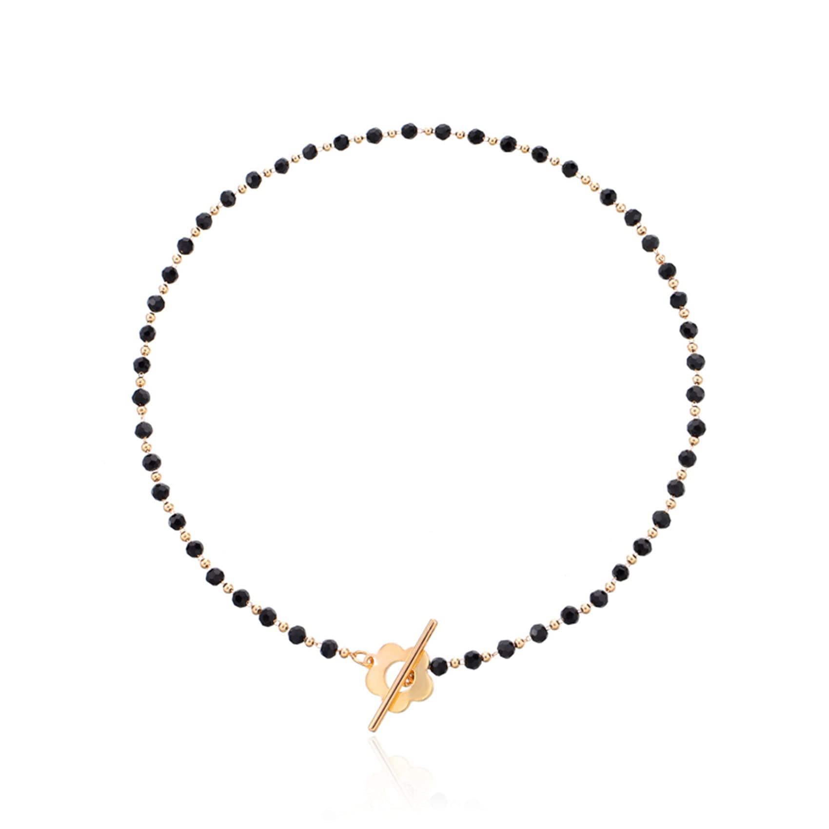 Underleaf Beaded Choker Necklace with Flower Pendant Charms - Delicate Beaded Chain Short Necklace for Women & Teens | Boho Jewelry for Parties, Weddings & Everyday Wear