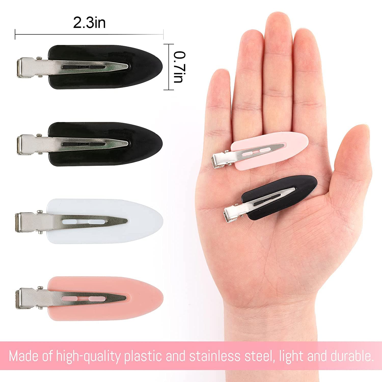 BELICIA 8-Piece No Bend Hair Clips - Crease-Free Duck Bill Hair Clips & Alligator Barrettes for Salon Styling, Bangs, Waves (Women & Girls) - Perfect for Hairstyling, Makeup Application & Daily Hair Care