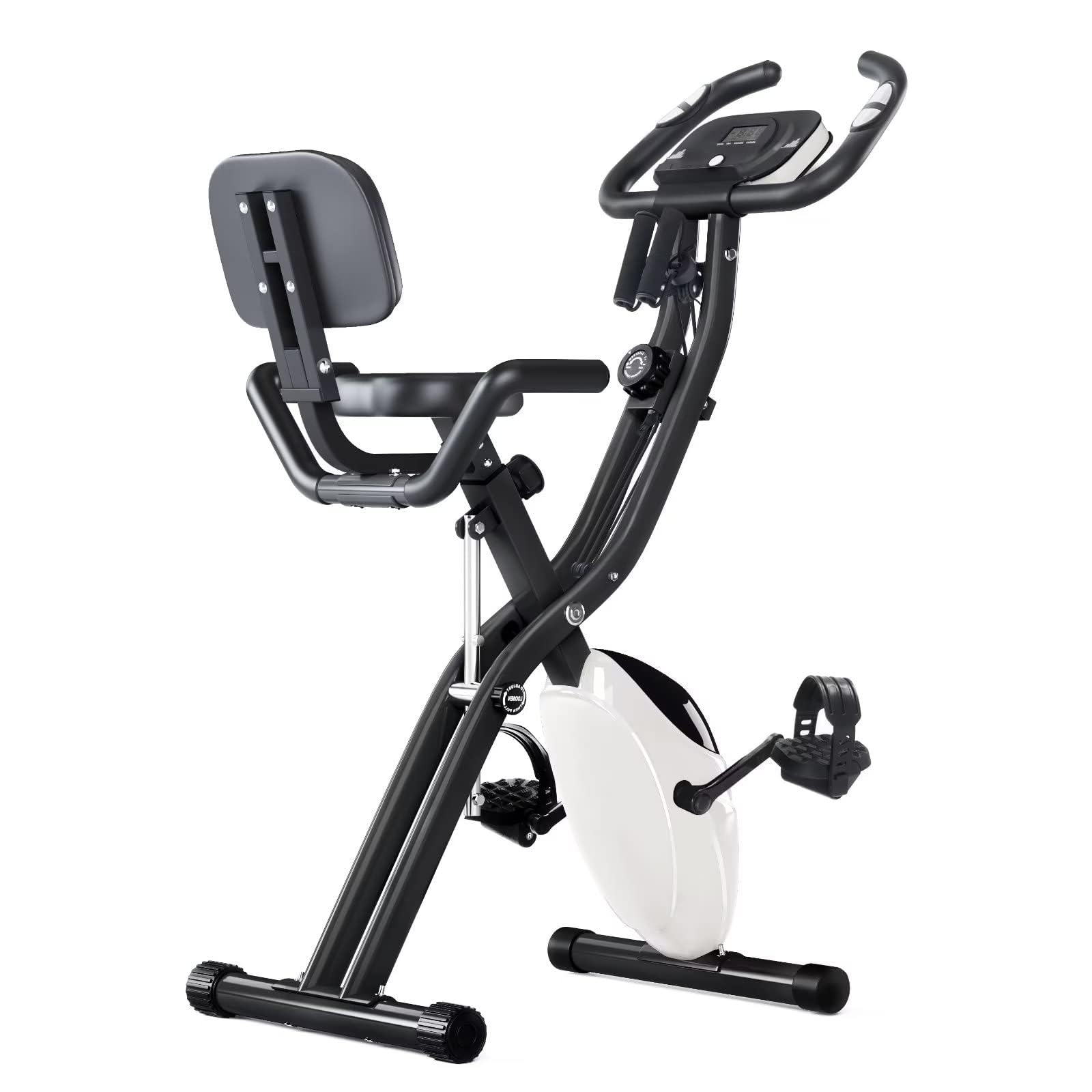 Merax 2-in-1 Foldable Exercise Bike - 16-Level Magnetic Resistance Recumbent & Upright Indoor Cycling Bike for Home Workouts | Perfect for Cardio Training, Weight Loss & Small Space Fitness