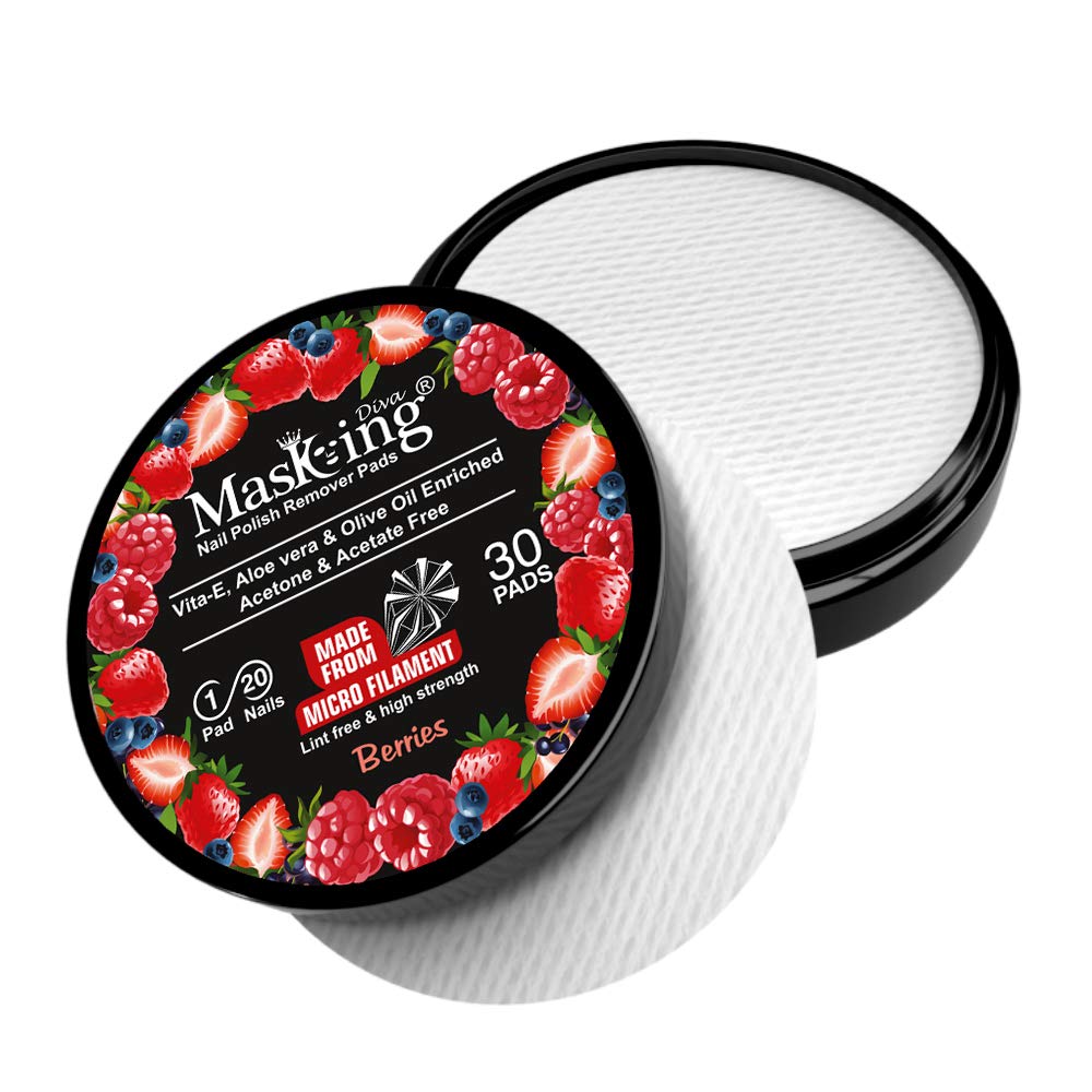 Premium MasKing Beauty Facial Sheet Mask Set - Avocado, Potato, Green Tea & Honey Extract Combo Pack (4 Masks) + Diva Berries Nail Polish Remover with 30 Round Pads - Hydrating & Nourishing Skincare for Women & Men - Perfect for Spa Nights, Travel & Self-Care Routines