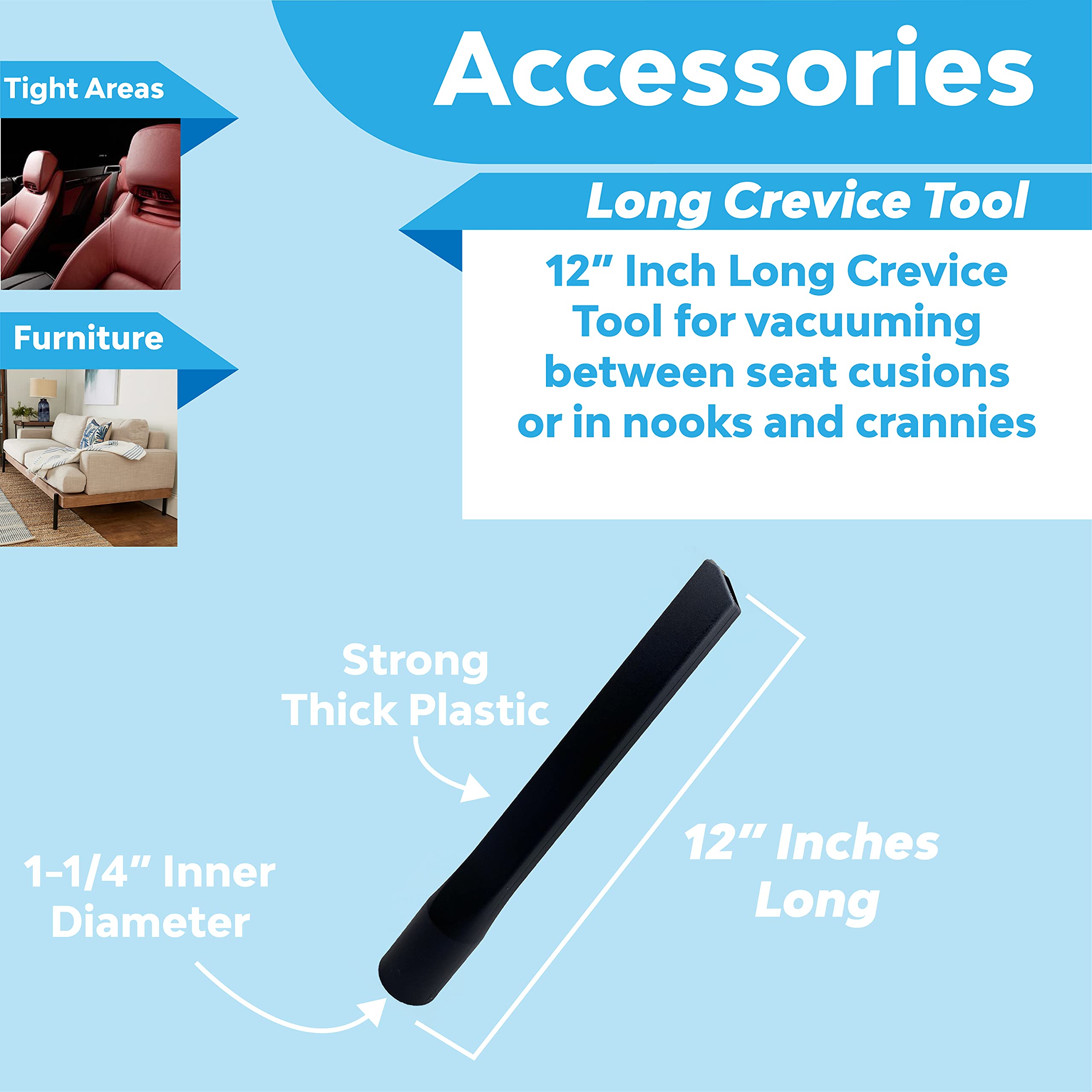 Wessel-Werk Central Vacuum Hose Kit with Floor & Household Attachments - Crushproof Vacuum Hose with On/Off Switch Control - Ideal for Home Cleaning, Car Detailing & Pet Hair Removal