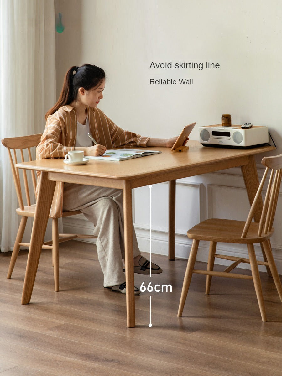 Solid Oak and Ash Wood Nordic Dining Table - Modern Scandinavian Style for Home, Kitchen, and Dining Room Decor