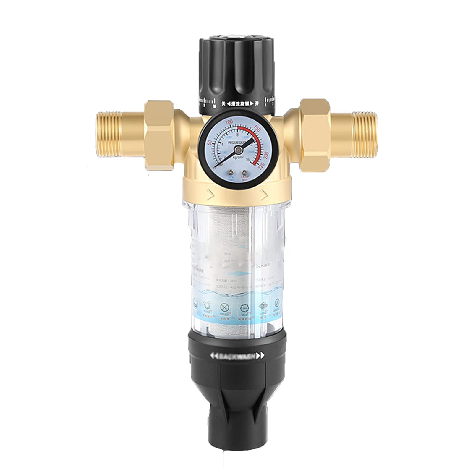 40 Micron Whole House Spin Down Sediment Water Filter System - Reusable Siphon Backwash with Double-Sided Rotary Scraping for Well Water, Pool & Irrigation - Perfect for Home, Farm and Garden Water Filtration