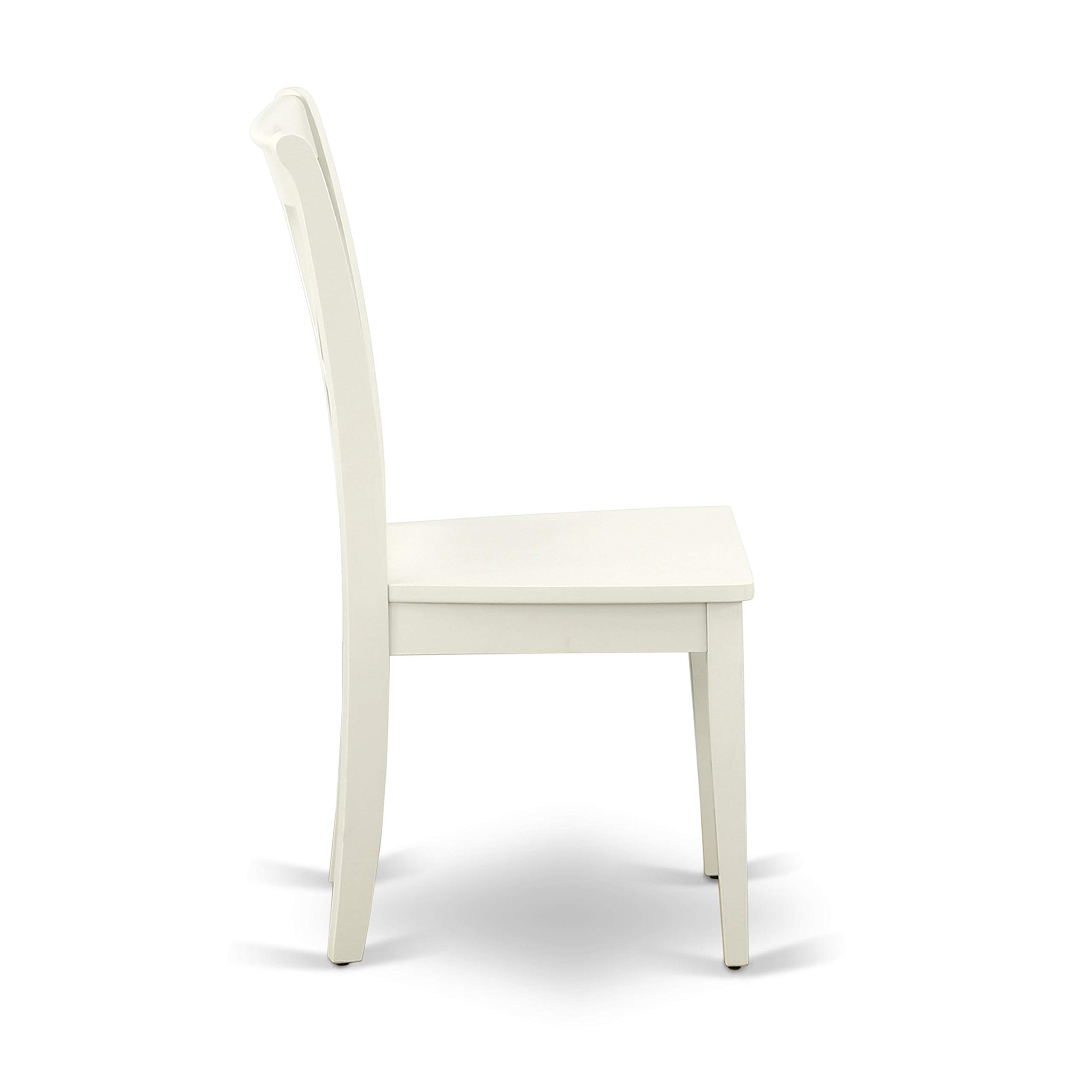 East West Furniture SUCL3-LWH-W 3-Piece White Linen Dining Set with Round Drop-Leaf Kitchen Table (42x42 Inch), 2 Chairs & Storage Shelves - Perfect for Small Spaces, Breakfast Nooks & Cozy Apartments