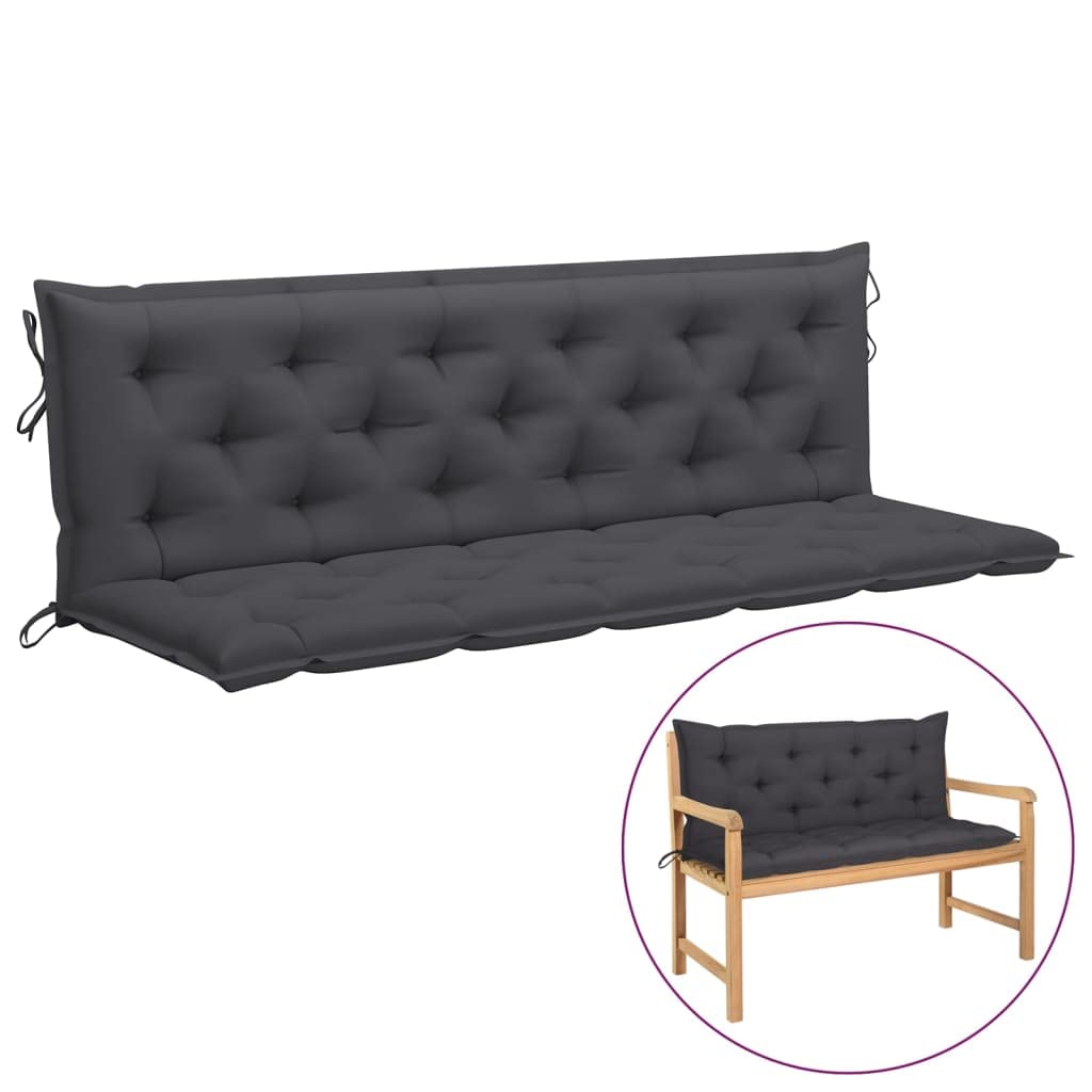 Premium Indoor/Outdoor Chair Cushion - Water-Resistant Garden Swing Seat Pad - Replacement Cushion for Patio Furniture, Recliners & Swing Chairs - Anthracite Gray 70.9
