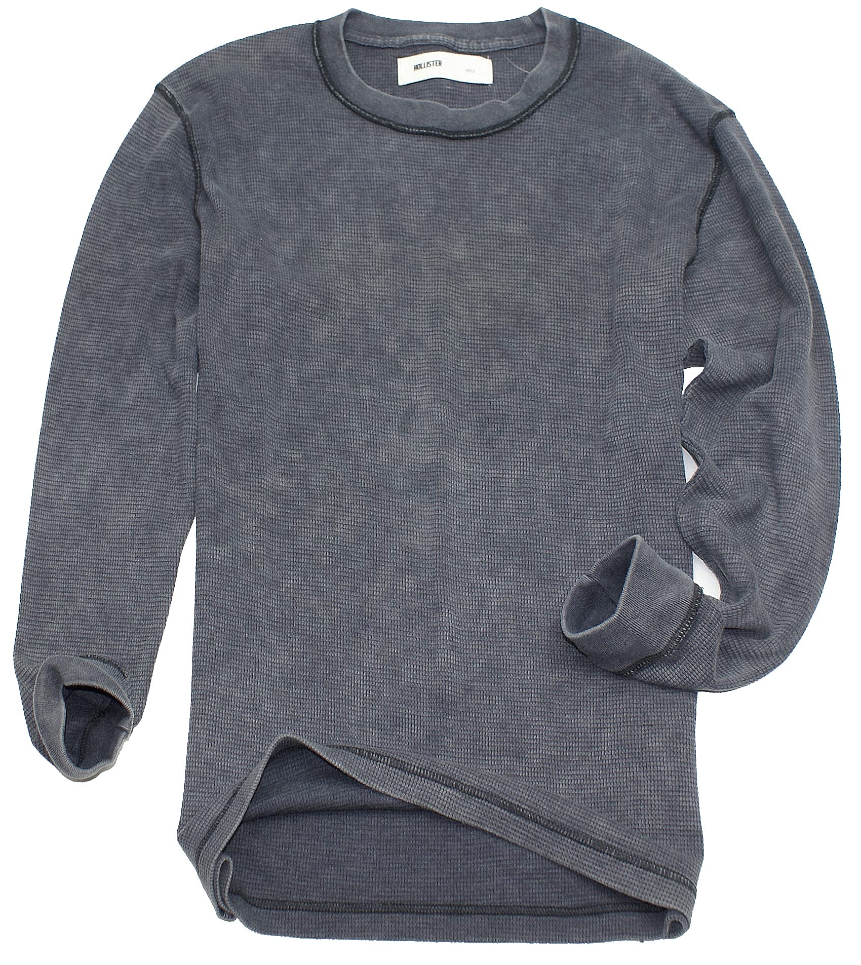 Hollister Men's Long Sleeve Cotton Thermal Waffle Graphic T-Shirt - Soft Casual Crewneck Top for Winter Layering (Style HO-14) | Perfect for Outdoor Activities, Streetwear & Everyday Comfort