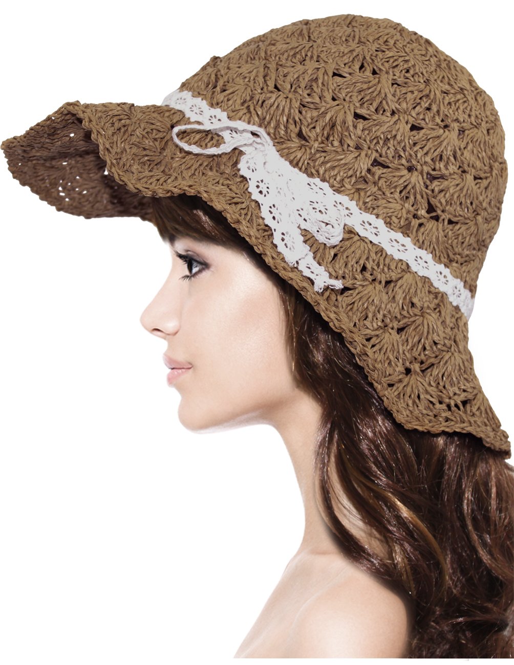 Dahlia Women's Summer Sun Hat - UPF 50+ Wide Brim Bucket Hat for UV Protection, Beach, Travel & Outdoor Activities