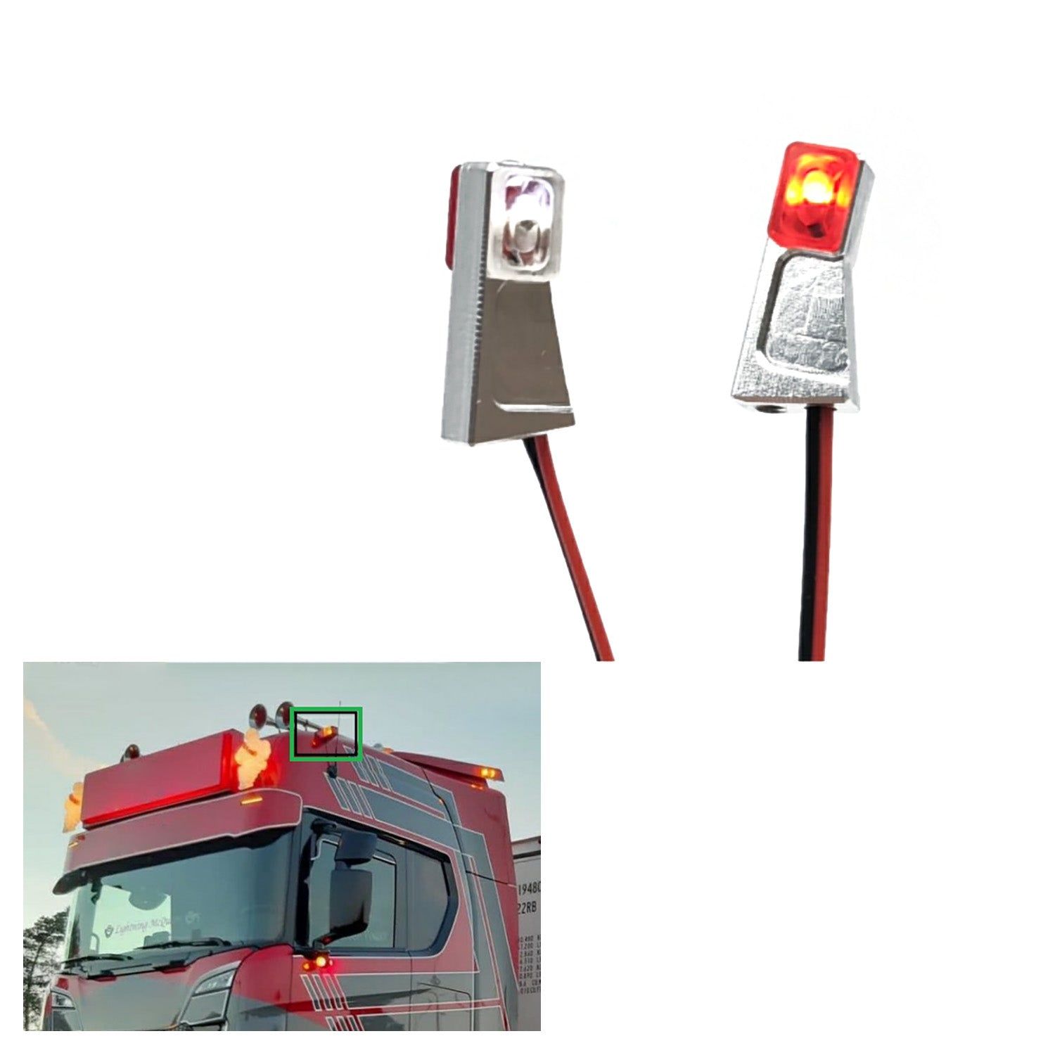 1/14 Scale RC Tractor Truck 770S 56371 Replacement Cabin Top Side Marker Lamp - Compatible with 56323 & 56371 Models - Durable Remote Control DIY Car Parts for RC Enthusiasts - Perfect for Night Racing and Off-Road RC Truck Adventures