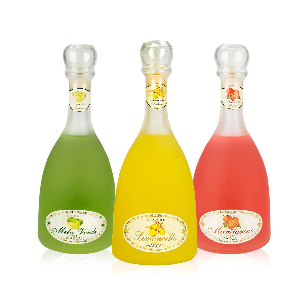 Limoncello d'Italia Marcati Collection - Premium Italian Lemon Liqueur (3 Bottle Gift Set with Satin Finish) - Perfect for Cocktails, Desserts & Gifting