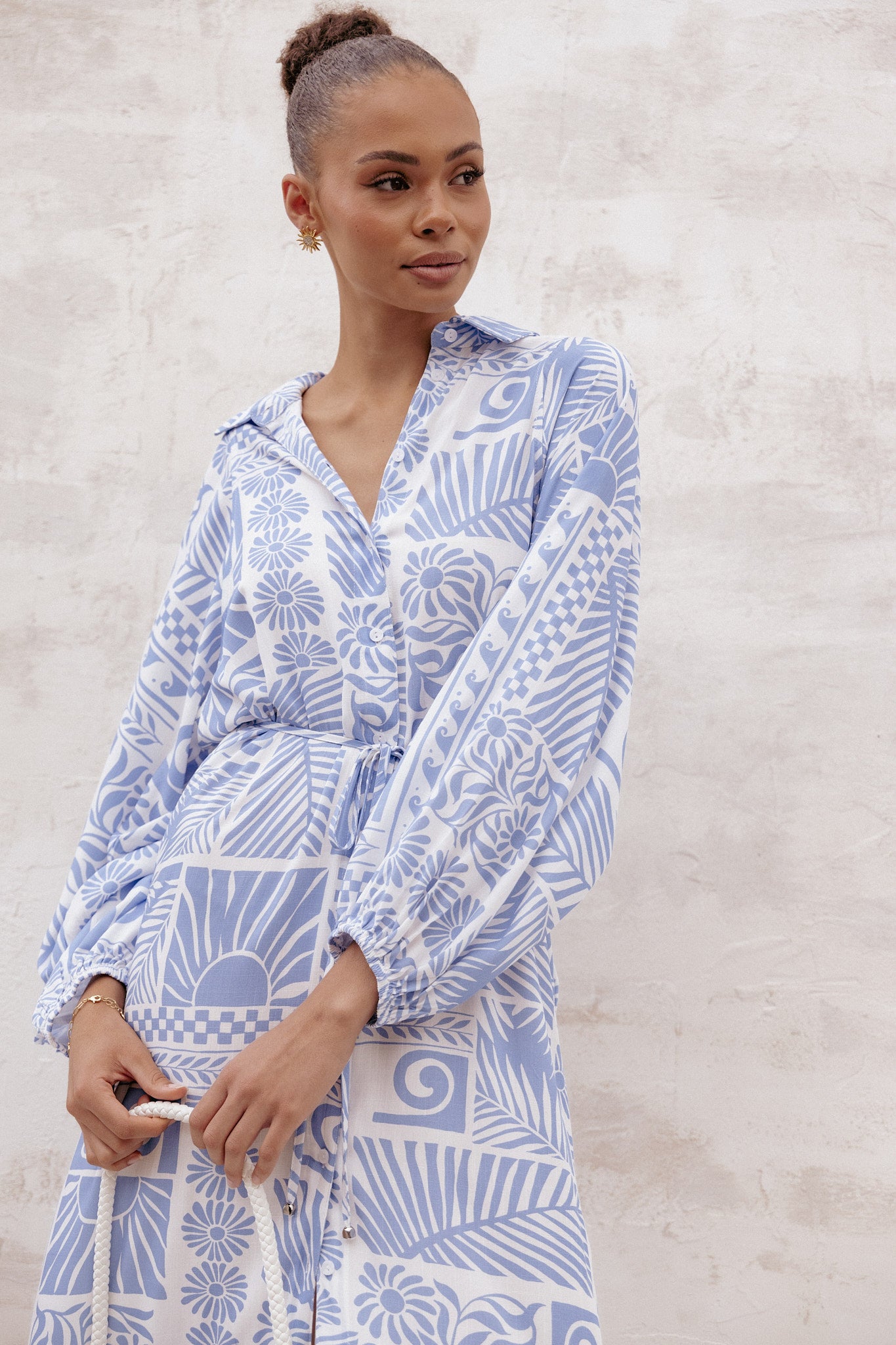 Foster Midi Dress with Malia Print - Floral Summer Dress for Women, Perfect for Beach Vacations, Parties & Casual Outings
