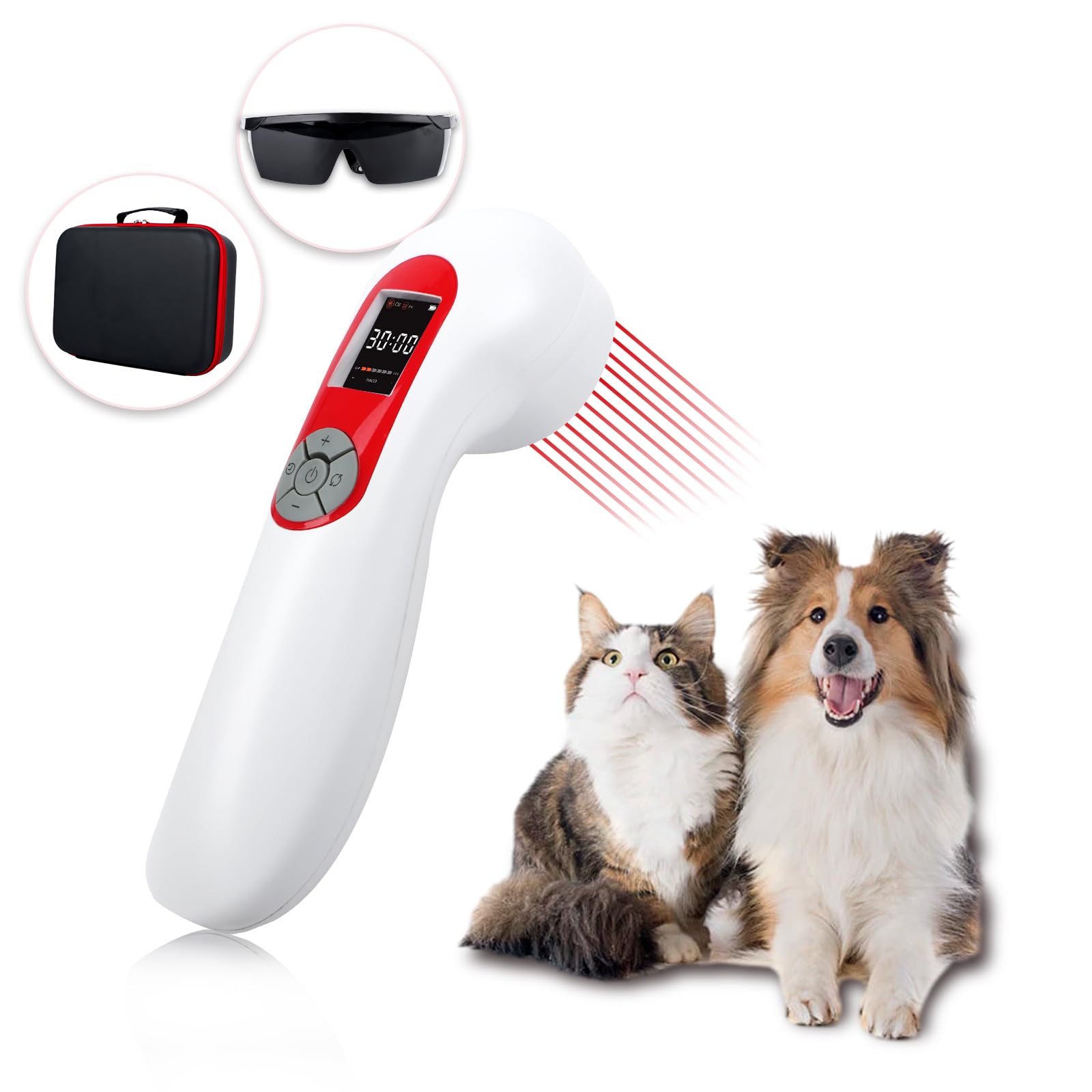 Professional 5000mAh Portable Cold Laser Therapy Device for Dogs & Horses - 808nm & 650nm Dual Wavelength Infrared Light Therapy - Vet-Approved LLLT Machine for Pain Relief, Muscle Relaxation & Healing - Perfect for Home Use, Joint Care & Post-Surgery Recovery