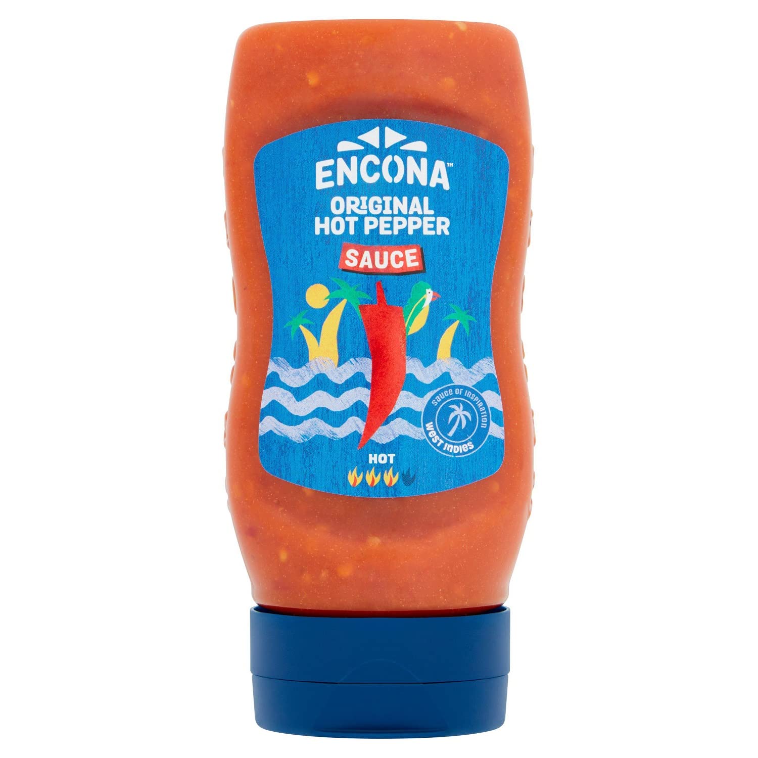 Encona Original Squeezy Hot Pepper Sauce - 285ml (Pack of 3) | Spicy Chili Condiment for Tacos, Wings & BBQ | Vegan & Gluten-Free Hot Sauce