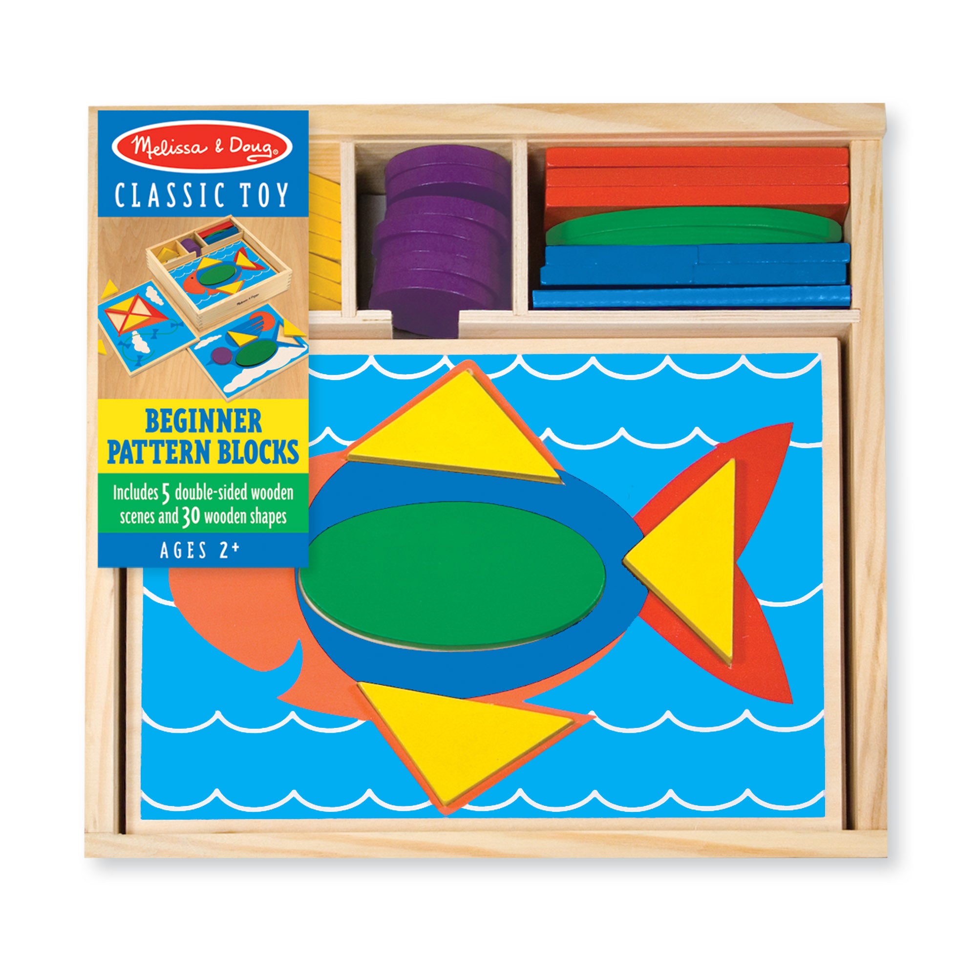 Beginner Pattern Blocks - Educational Wooden Shapes for Kids Learning & STEM Activities | Perfect for Preschool, Kindergarten & Homeschool Math Games