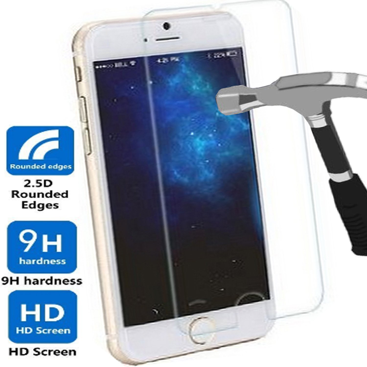 BlastCase iPhone 6 (4.7 inch) Tempered Glass Screen Protector with Impact Resistant Case - Shatterproof Protection for Everyday Use, Work & Outdoor Activities