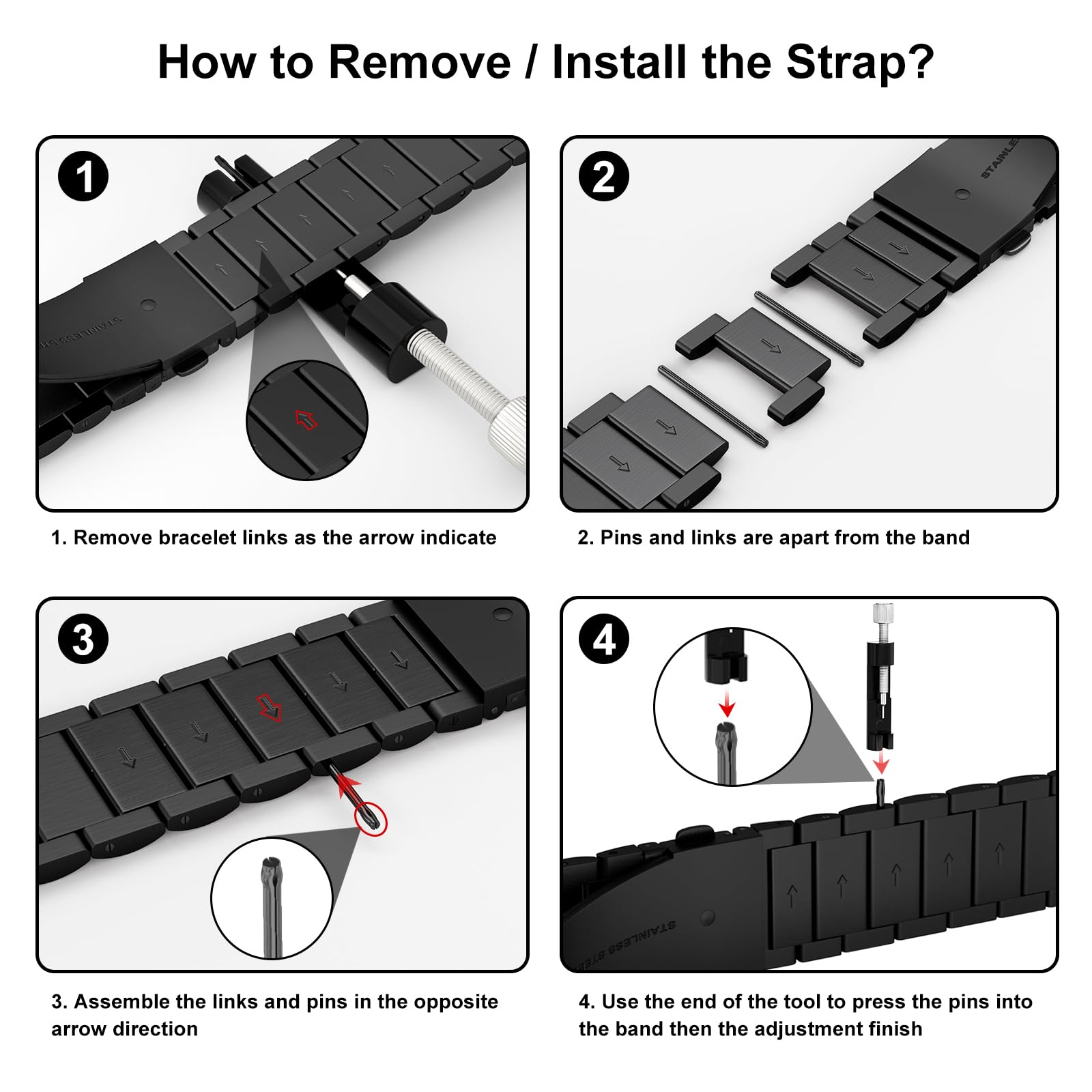 Premium Stainless Steel Metal Watch Band for Apple Watch Ultra 2/SE/Series 9/8/7/6/5/4/3/2/1 - 38mm 40mm 41mm 42mm 44mm 45mm 49mm Universal Replacement Strap for Men & Women - Perfect for Workouts, Office Wear & Everyday Fashion