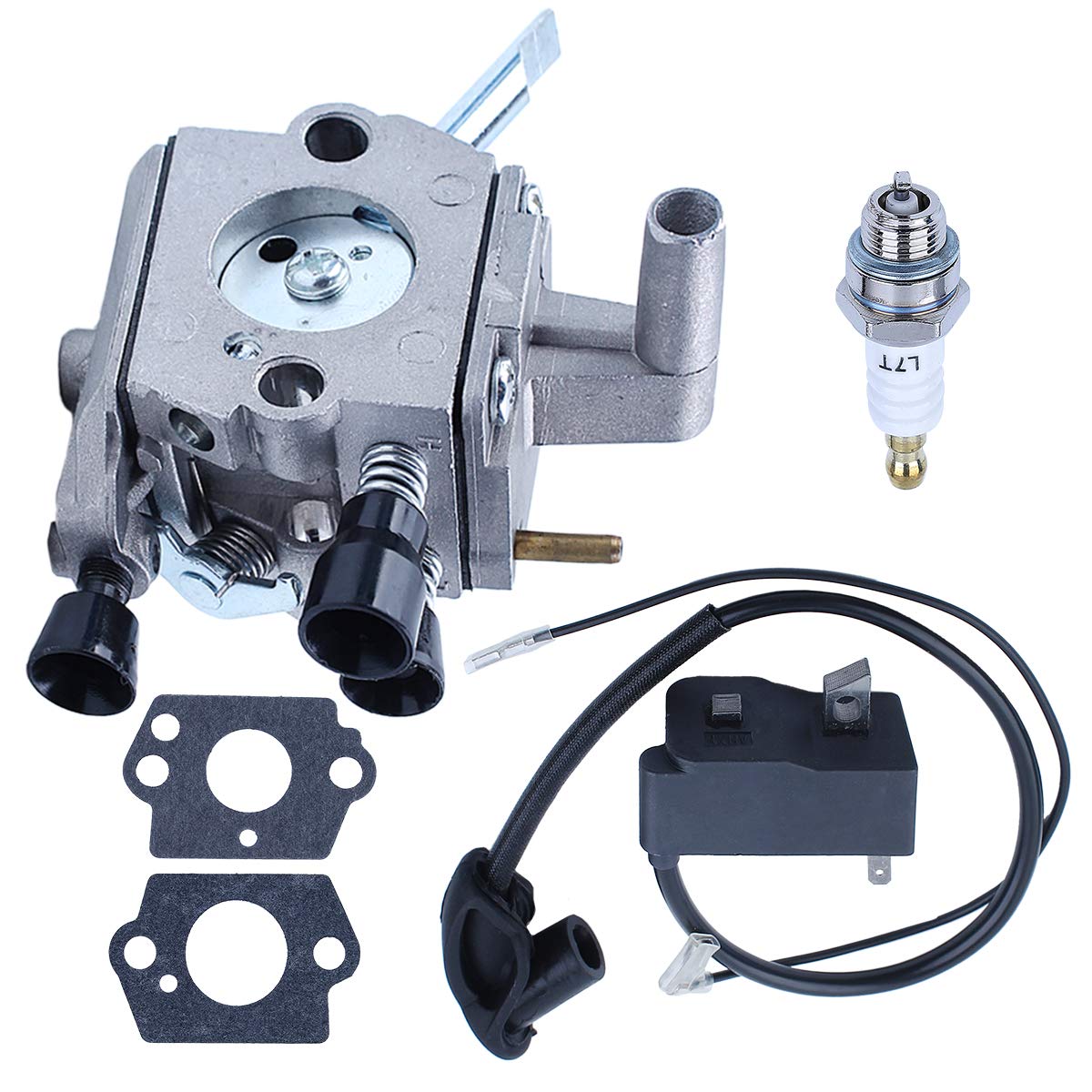 Adefol Carburetor Replacement for Stihl FS300 FS350 FS120 FS200 FS250 FS020 FS202 TS200 Trimmer & Weedeater - Compatible with Part Numbers 41341200603 & 41344001301 - Includes Ignition Coil & Spark Plug - Perfect for Lawn Maintenance, Landscaping & Professional Gardening