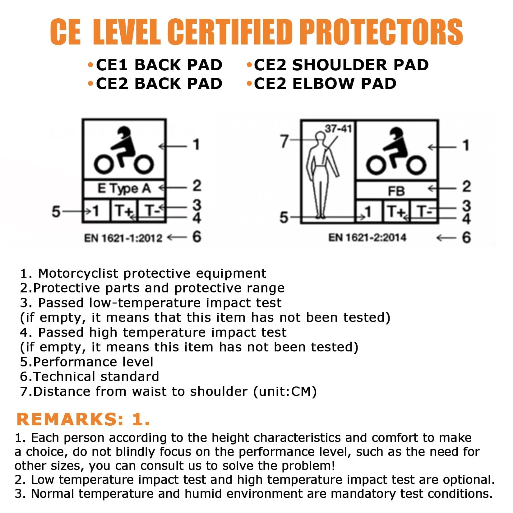PSLER CE Level 2 Motorcycle Armor Set - Back, Elbow & Shoulder Pads (5PCS) for Riding Safety