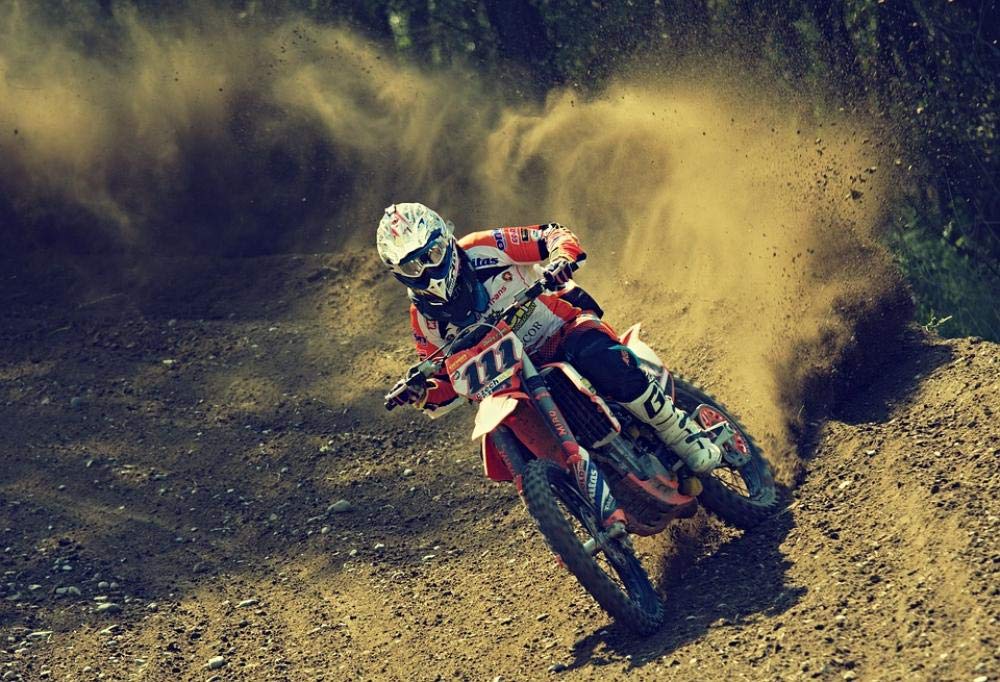 1000 Piece Wooden Jigsaw Puzzle for Adults & Kids - Motocross Dirt Bike Rider Artwork, Educational Brain Teaser Toy | Perfect for Family Game Night, Classroom Activities & Stress Relief