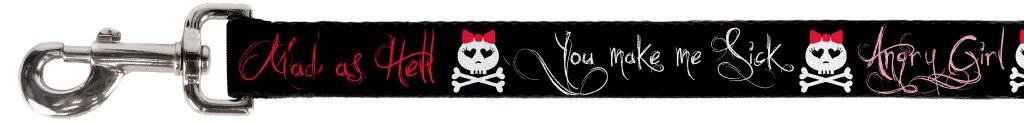 Buckle-Down 6ft Pet Leash for Dogs - Angry Girl Design (1.5