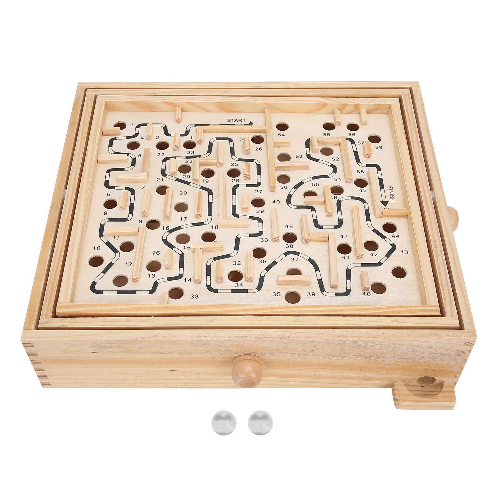 Wooden Maze Puzzle Toy for Kids & Adults - Brain Game for Dementia & Learning