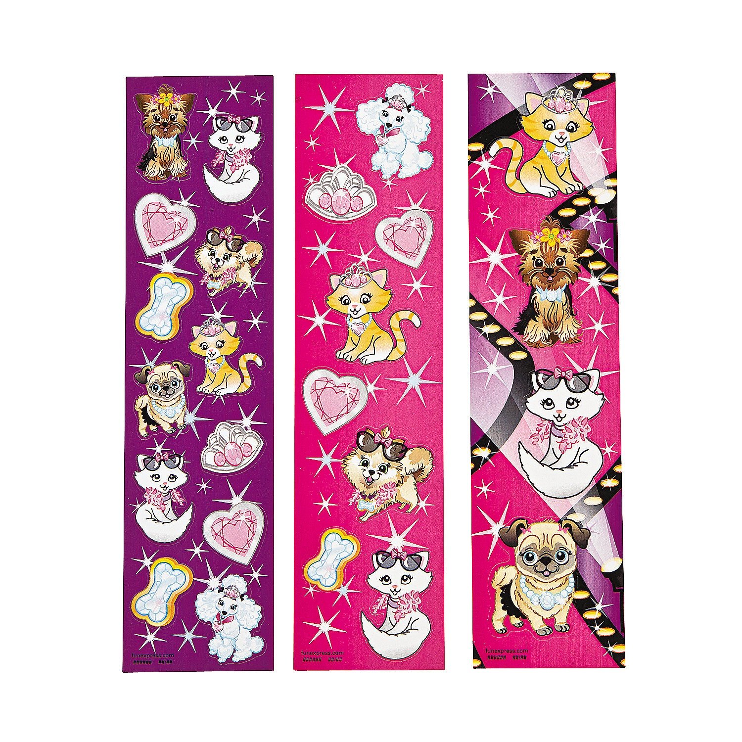 72-Piece Dog & Cat Sticker Strips for Scrapbooking, DIY Crafts, and Kids' Art Projects - Premium Arts & Crafts Supplies for Pet Lovers