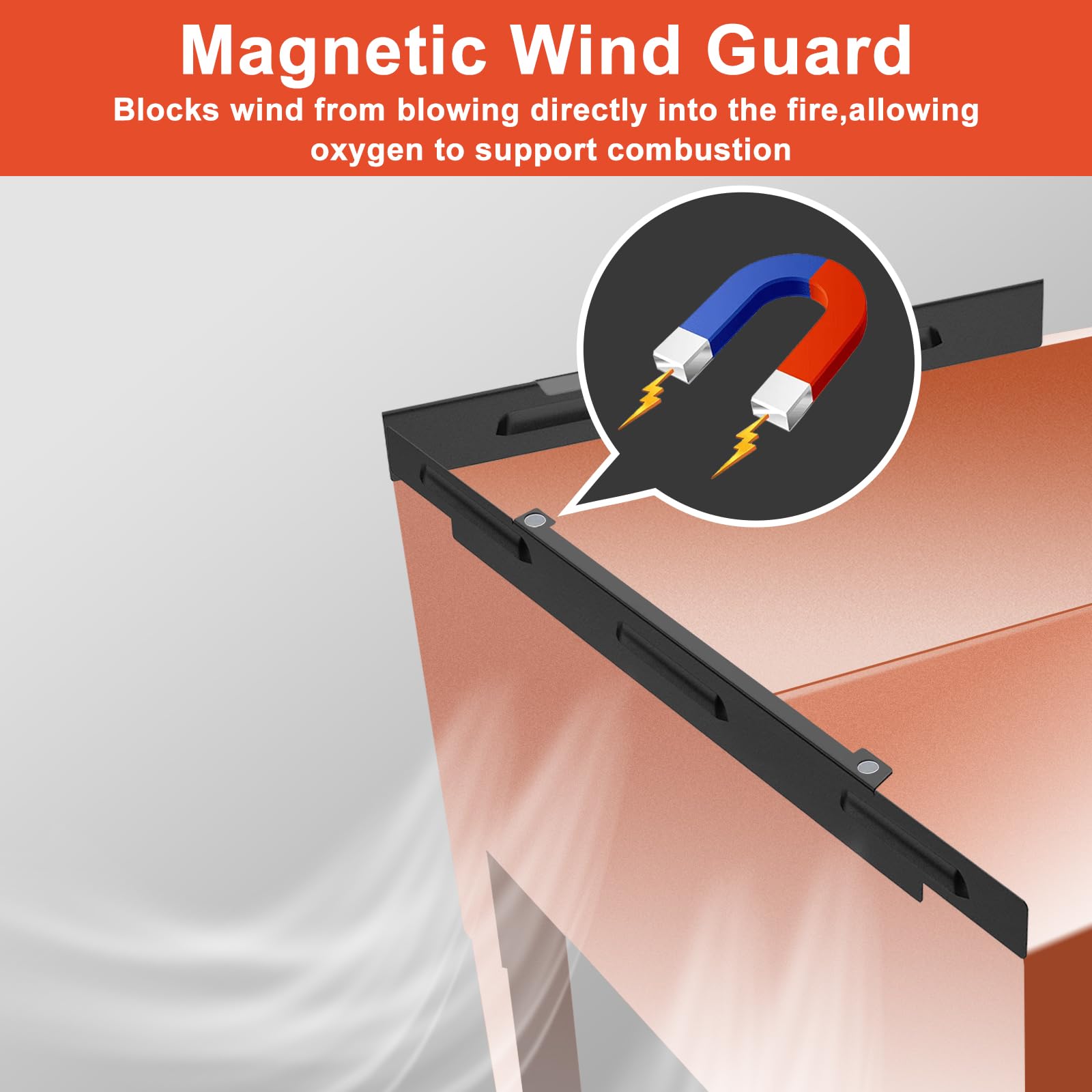 Blackstone 28 Inch Griddle Wind Guards - Magnetic Stainless Steel Wind Screen Protects Flames | Compatible with Side Shelf, Rear Grease Cup & Hood | Essential Grill Accessories for Outdoor Cooking & Camping