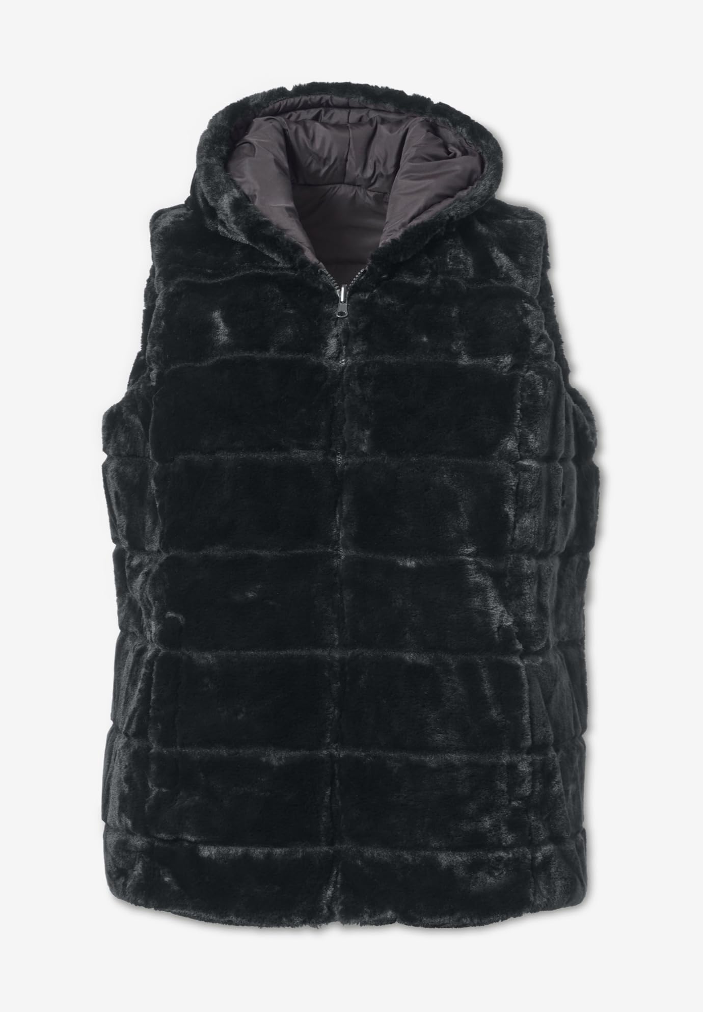 Roaman's Women's Plus Size Reversible Faux Fur Vest - Cozy Winter Fashion for Plus Size Ladies | Perfect for Outdoor Activities & Casual Wear