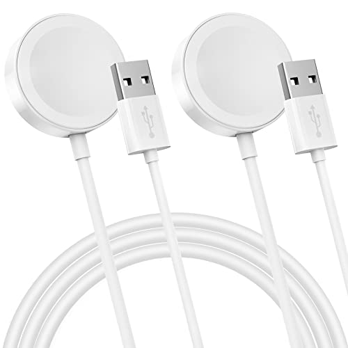 2-Pack 6.6ft Fast Magnetic Wireless Charger for Apple Watch Series 8/7/6/5/4/3/2/1/SE - Long iWatch Charging Cable for Home, Office & Travel