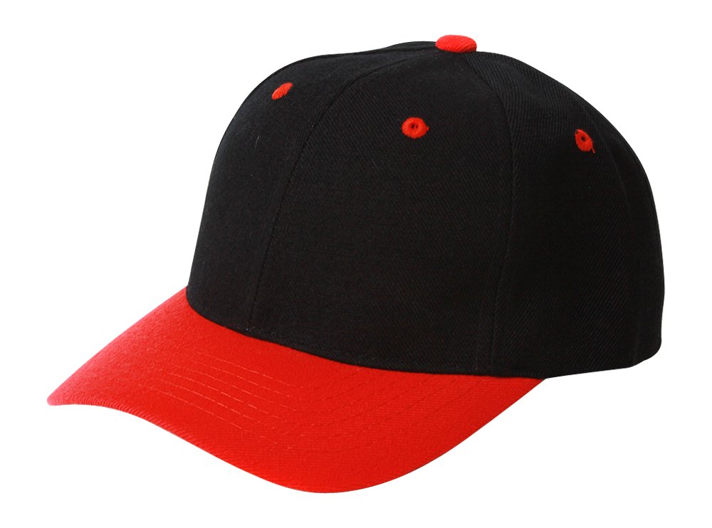 Magic Plain Black & Red Adjustable Baseball Cap - Stylish Unisex Hat for Outdoor Sports, Casual Wear & Sun Protection