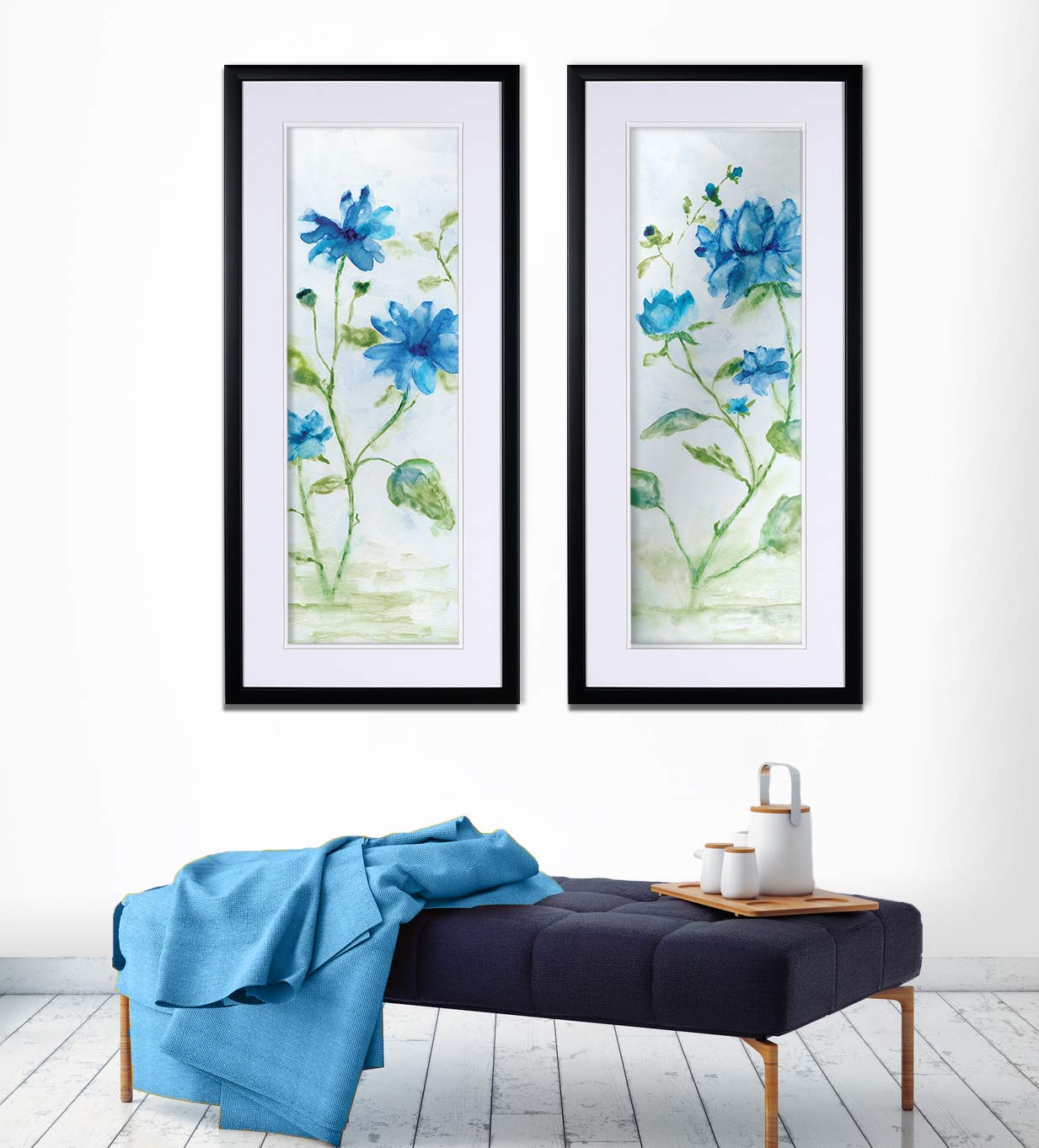 Wexford Home Blue Summer Silhouette 2-Piece Outdoor Patio Set - Perfect for Backyard, Poolside & Garden Relaxation