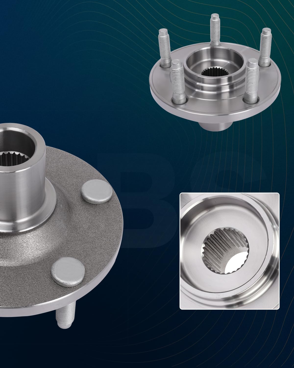 SCITOO Wheel Hub and Bearing Assembly Kit for 2001-2012 Ford Escape - Front & Rear Wheel Hub Bearing Set with Studs - OE 518515 Replacement - Perfect for Off-Roading, Daily Commuting, and Vehicle Maintenance