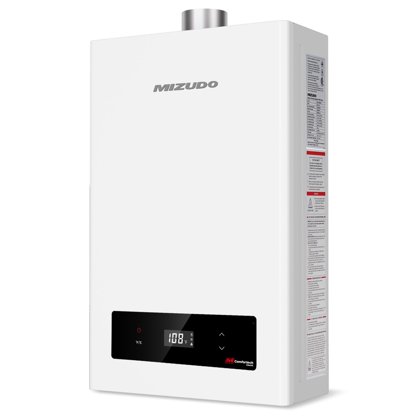 MIZUDO 5.1 GPM 120,000 BTU Propane Tankless Water Heater - CSA Certified Indoor Instant Hot Water System (Gen 2) for Home, RV & Camping Use