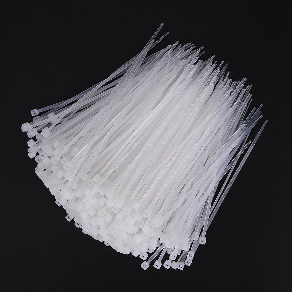 1000pcs Nylon Cable Zip Ties - 3x100mm & 3x150mm White Self-Locking Plastic Wire Ties for Home, Office & Industrial Organization - Heavy Duty Cord Management Solution