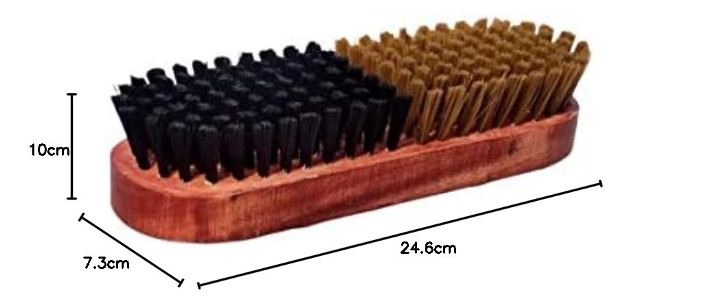 Antiter 2-in-1 Multipurpose Cleaning Brush Set - Shoe Shine Polish Brush & Coat Brush - Nylon Bristles for Shoes, Furniture & Car Detailing (Black & Brown, 2-Pack) - Perfect for Home Cleaning, Leather Care & Auto Interior Maintenance