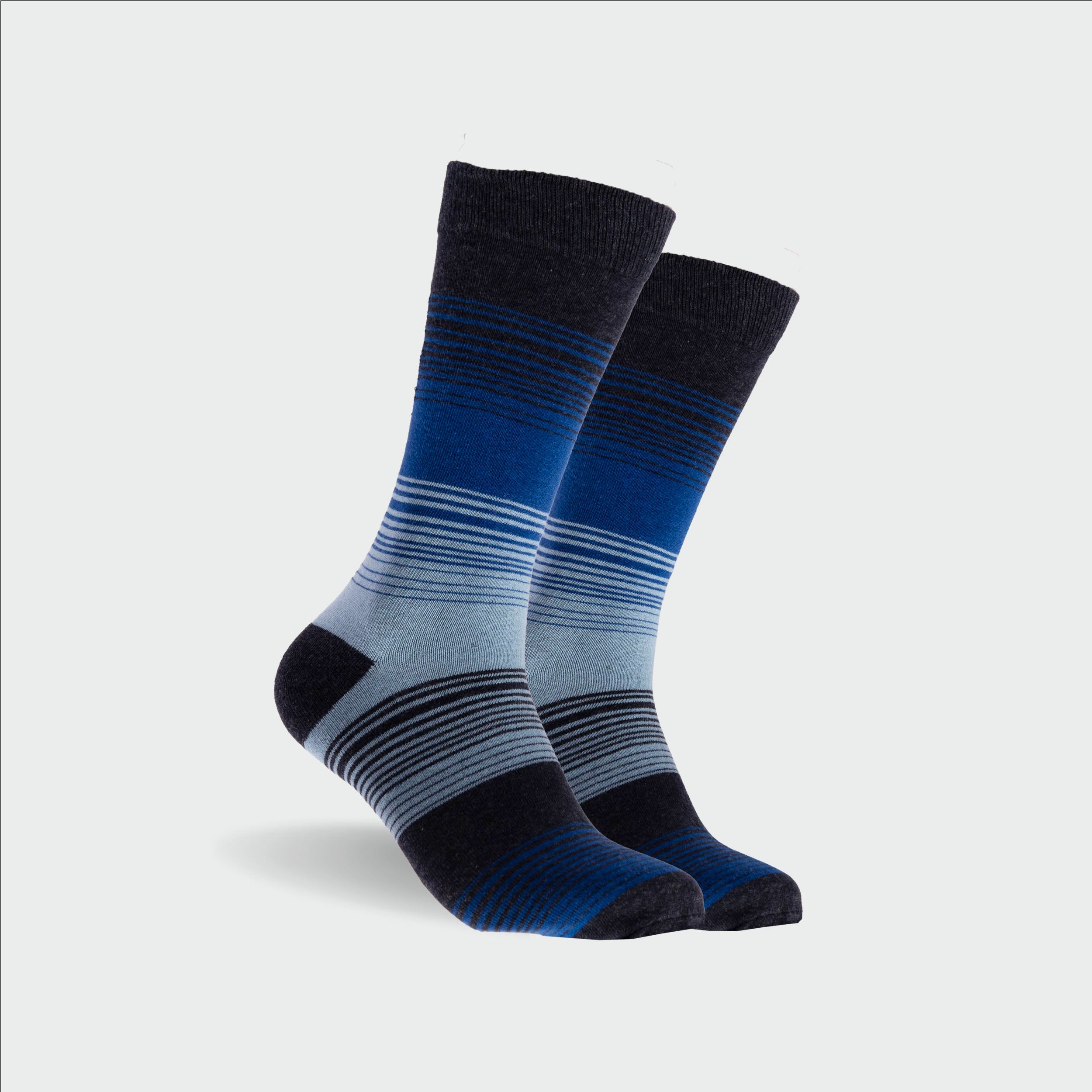 Men's Fashion Cotton Crew Socks 5-Pack - Soft Breathable Casual Socks for Everyday Wear, Work, Gym & Travel - Blue