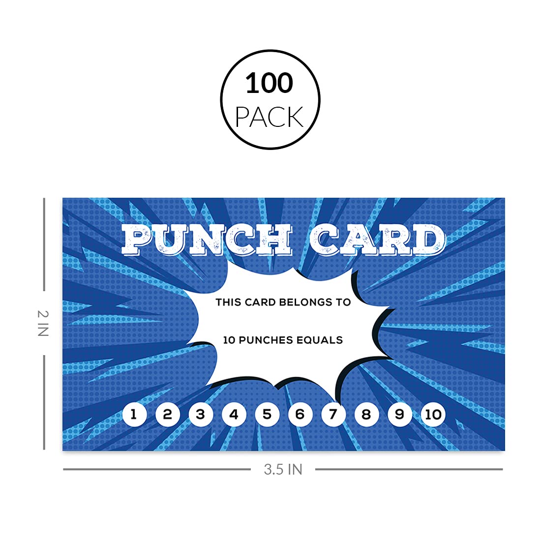 Andaz Press Comic Style Reward Punch Cards - 100 Pack (2