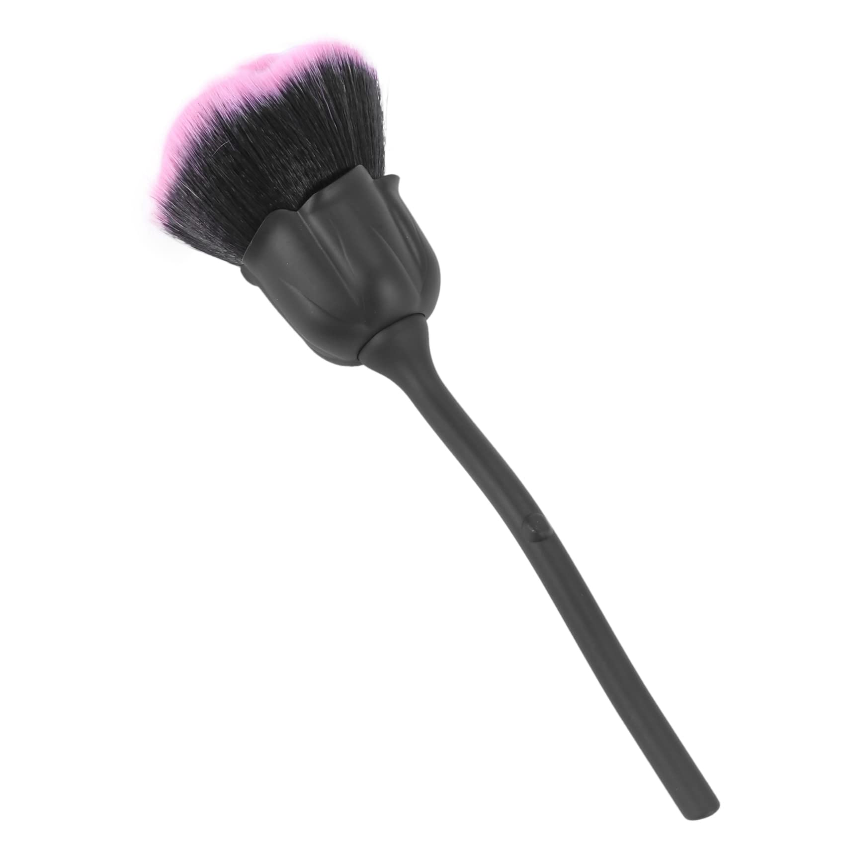 Guindxan 2X Nail Dust Brush - Professional Nail Art Cleaning Brush & Blush Brush Set (Pink & Black) for Manicure, Pedicure & Makeup Application