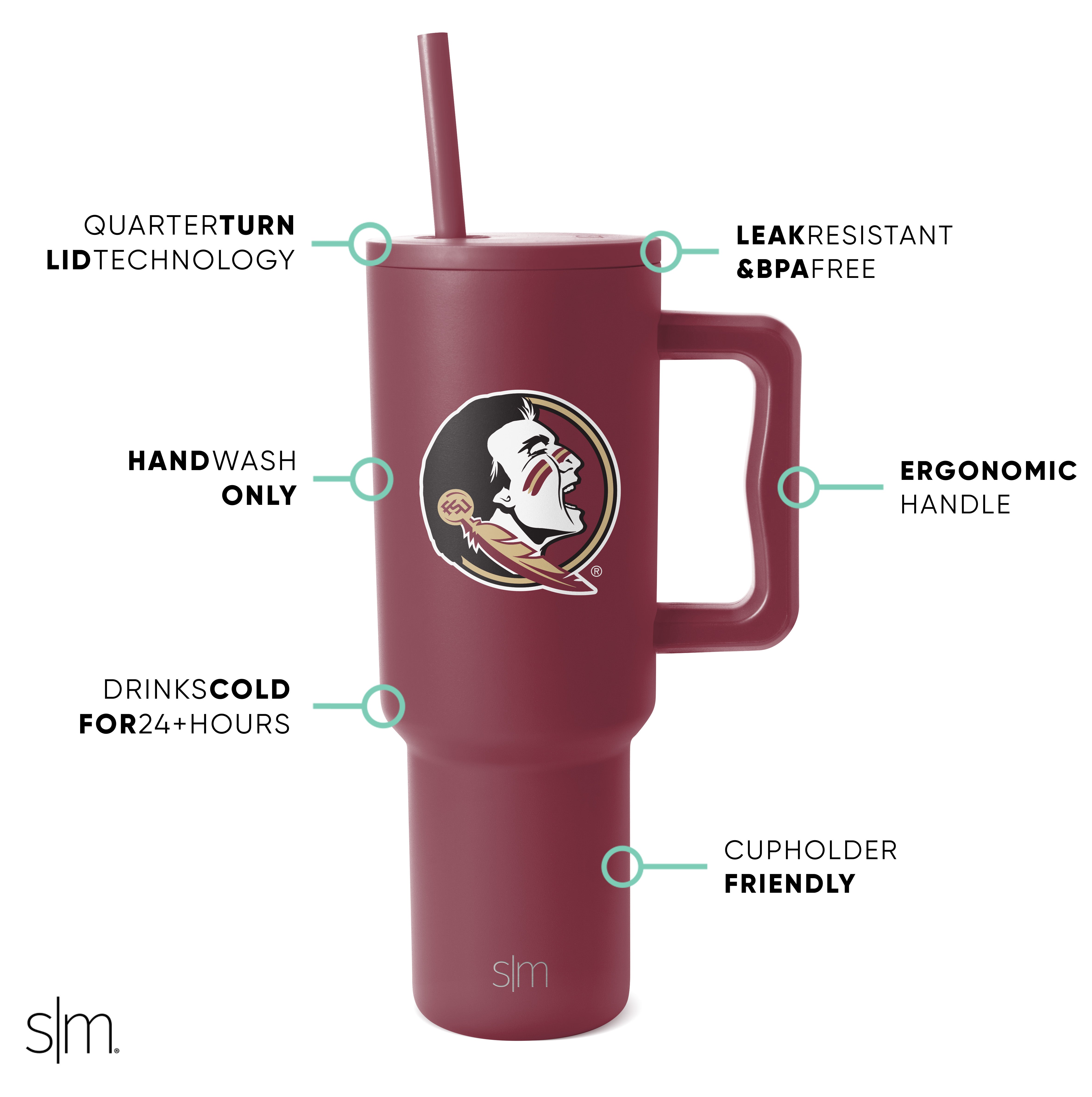 Collegiate Trek Tumbler - Insulated Stainless Steel Water Bottle with Lid - Perfect for College, Hiking, and Outdoor Adventures