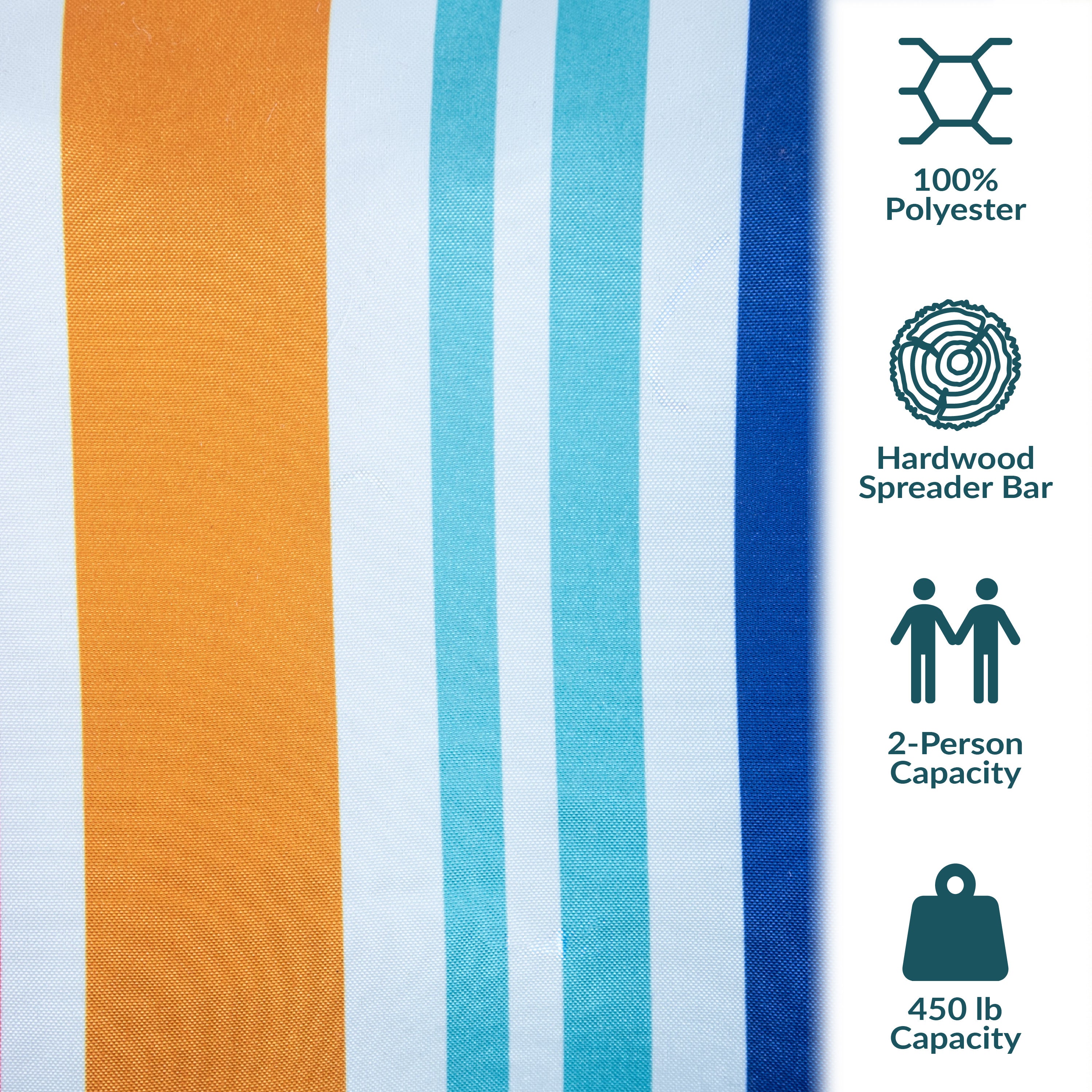 Sunnydaze 2 Person Extra Large Quilted Outdoor Hammock - 77.5